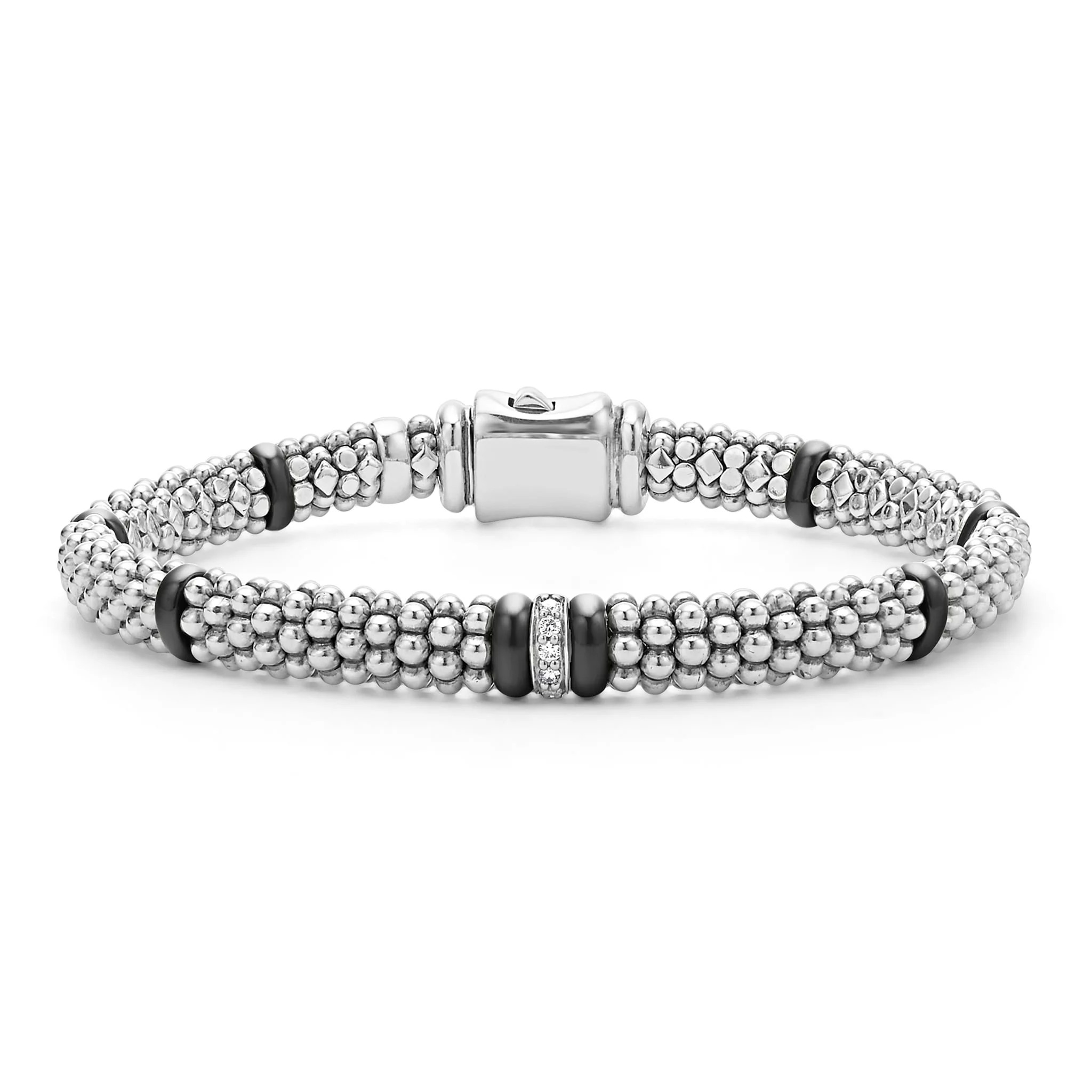 Lagos Black Caviar Single Station 6mm Diamond Bracelet