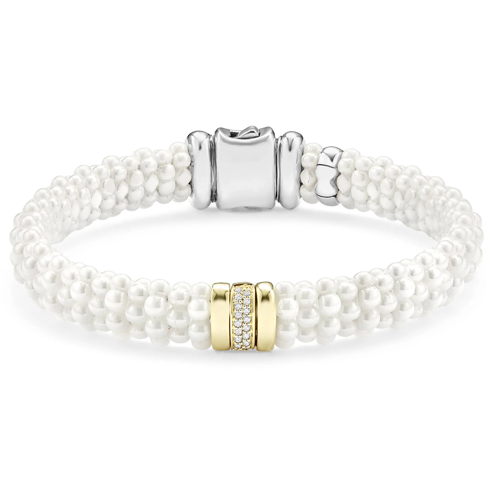 Lagos White Caviar Diamond Beaded Bracelet