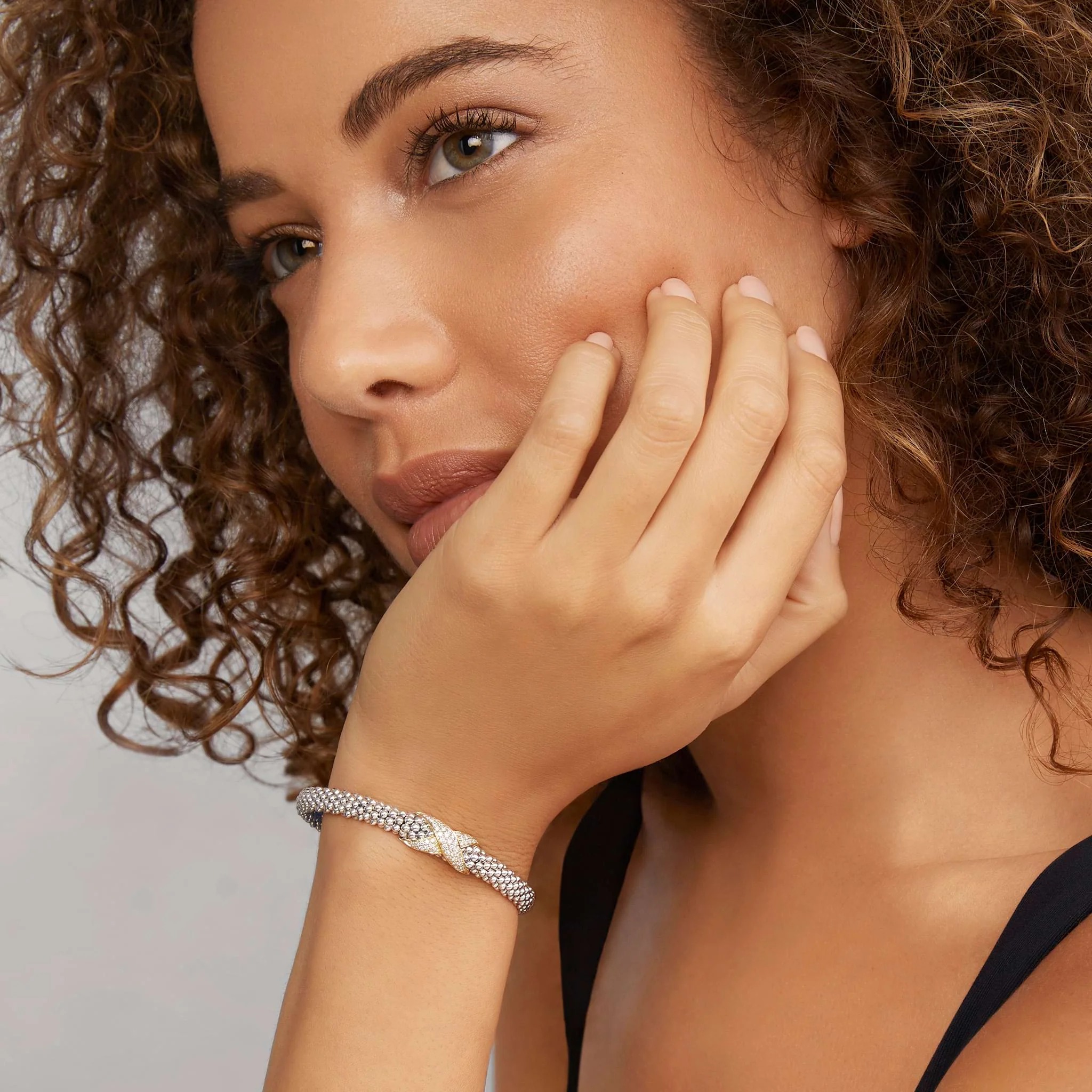 Lagos Embrace Diamond X Caviar Bracelet
