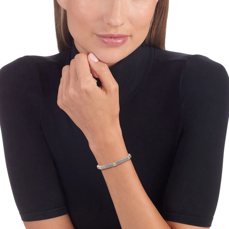 Lagos Caviar Lux Three Diamond X Bracelet