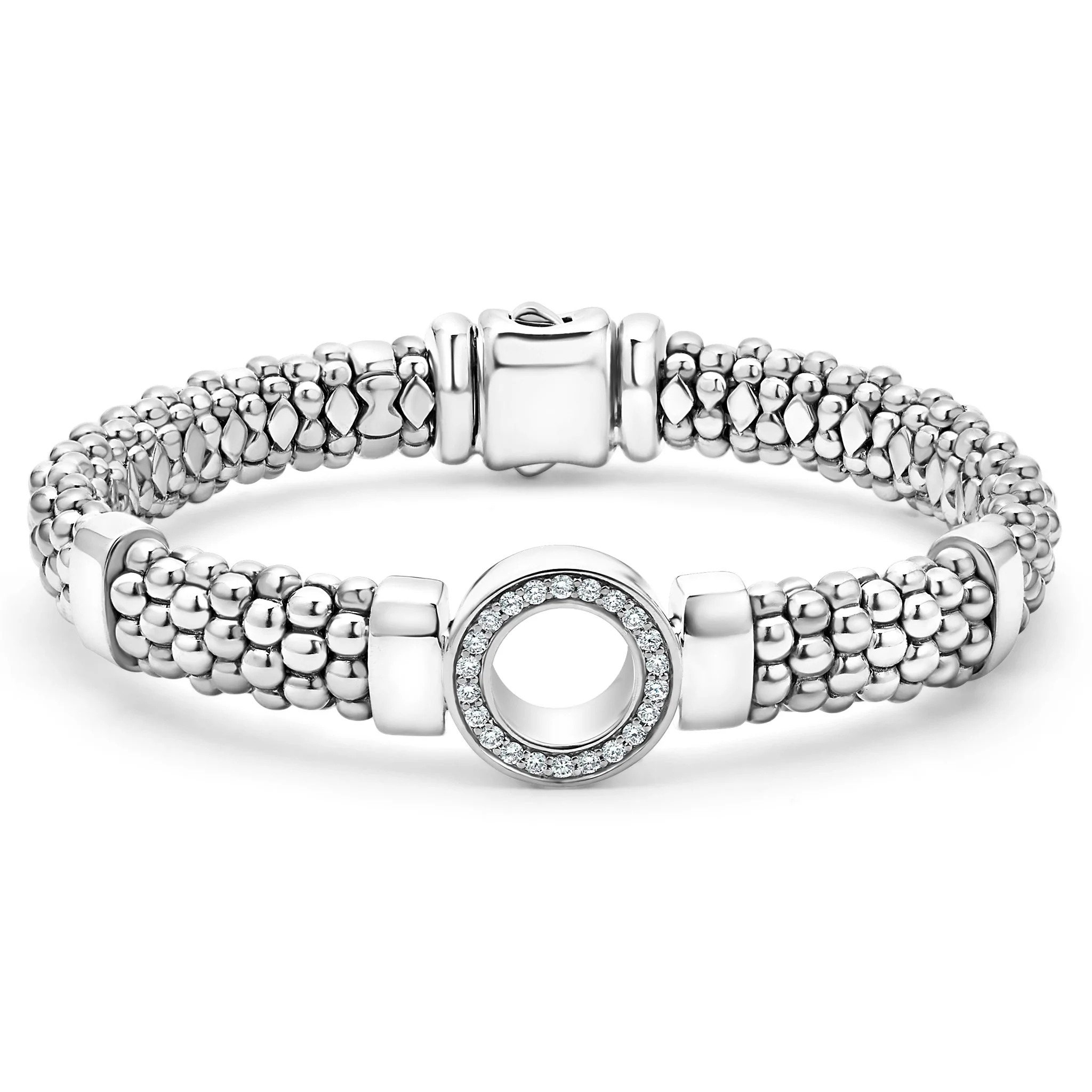 Lagos Caviar Spark Large Single Station Diamond Circle Bracelet