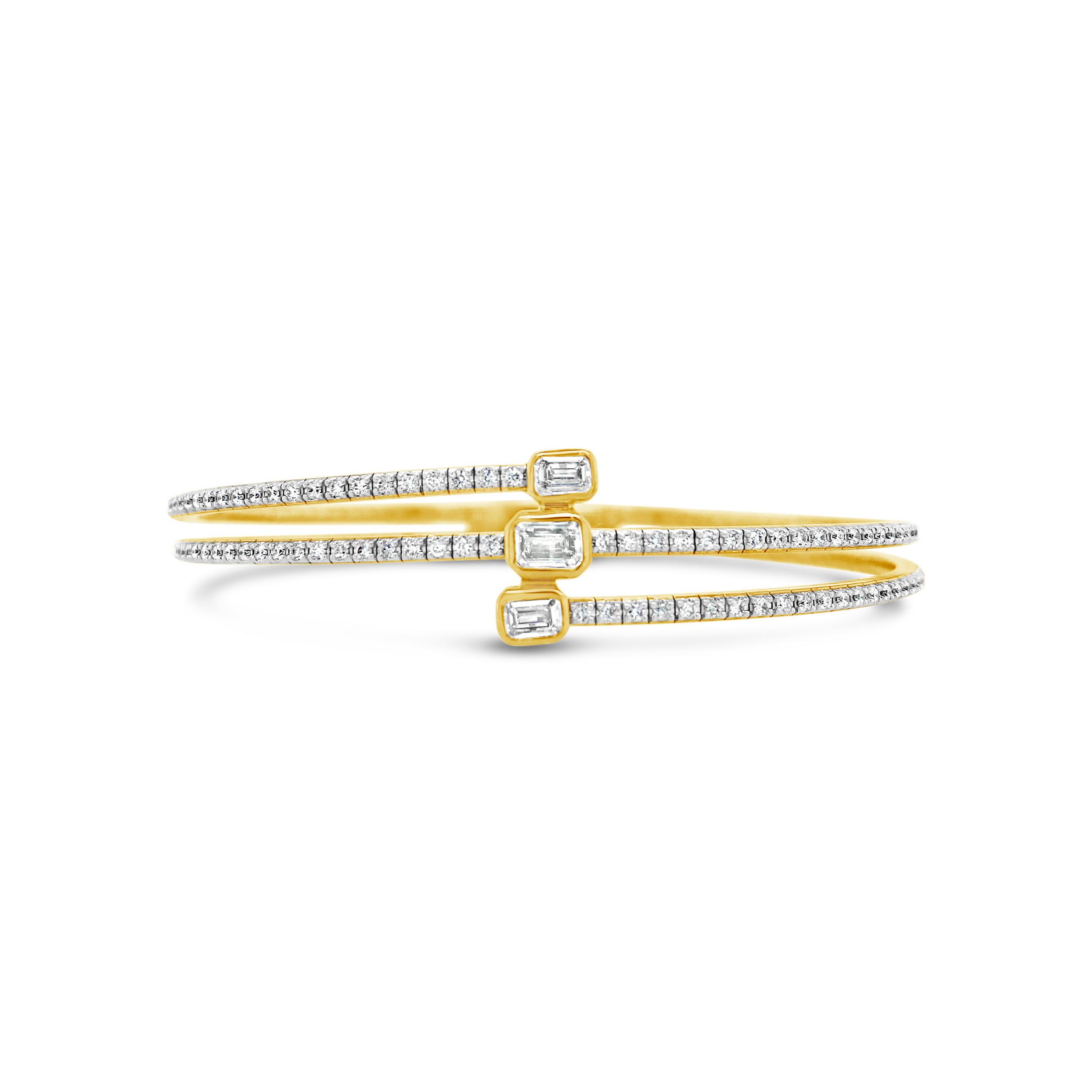 Clara By Martin Binder 3 Row Diamond Flex Bangle Bracelet (1.49 Ct. Tw.)