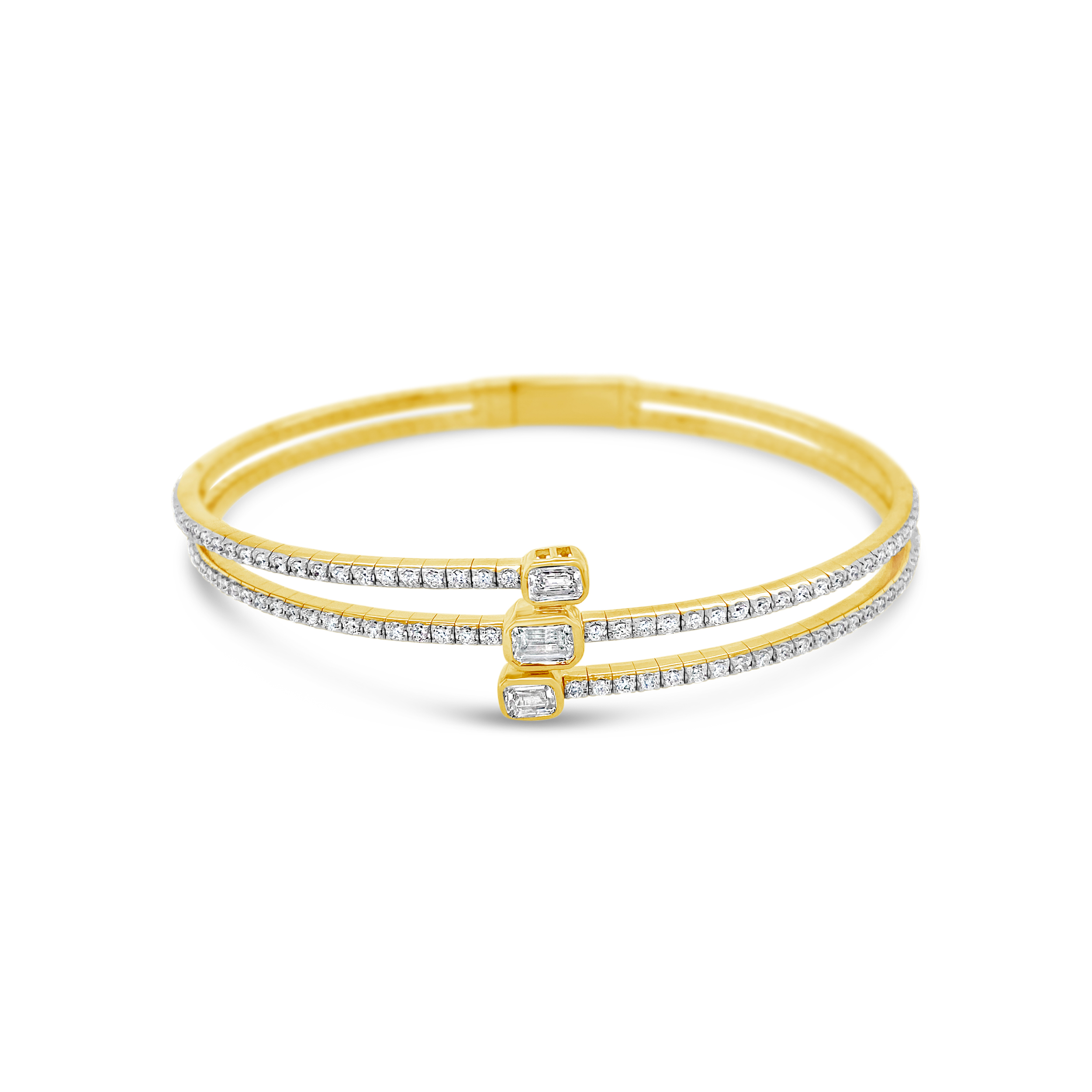 Clara By Martin Binder 3 Row Diamond Flex Bangle Bracelet (1.49 Ct. Tw.)