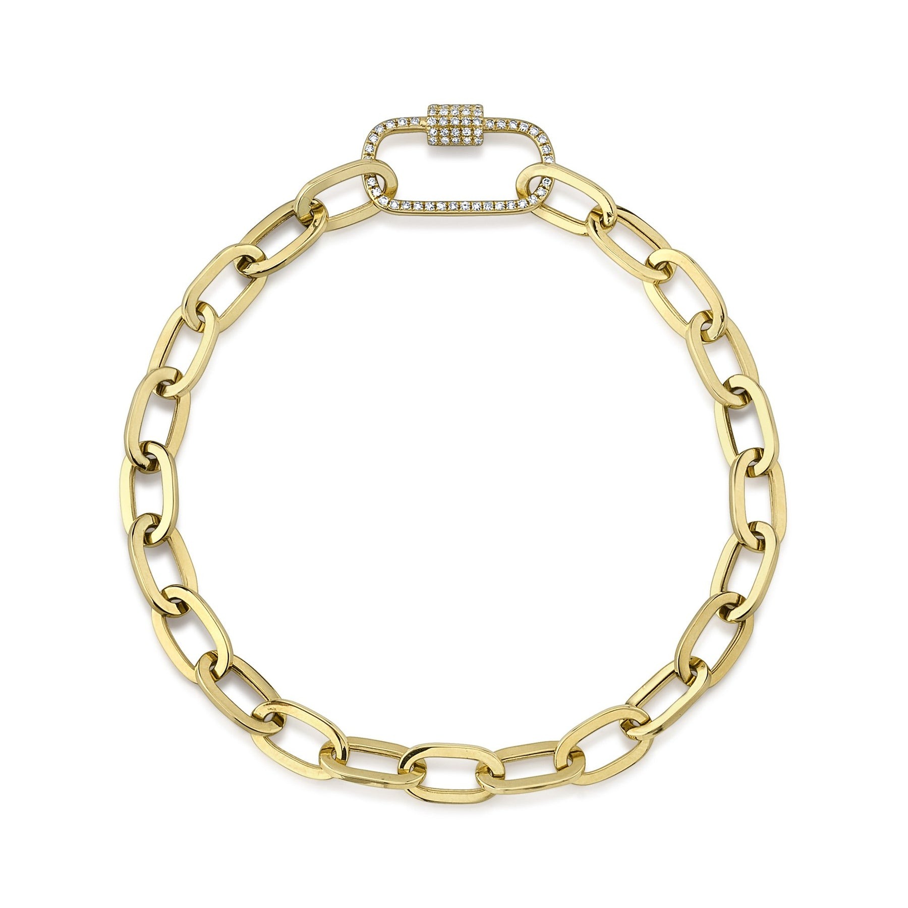 Shy Creation Diamond Paper Clip Link Bracelet