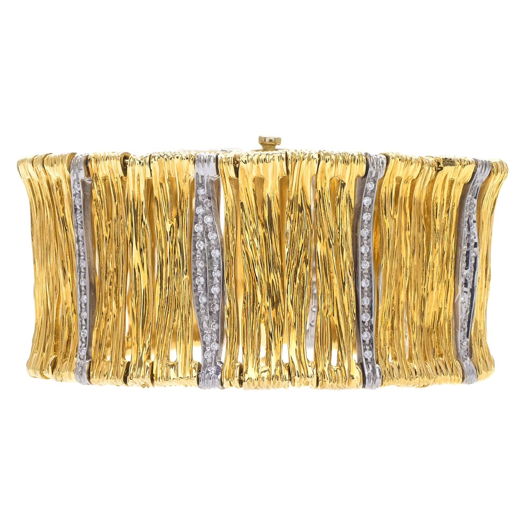Estate Roberto Coin Diamond Elephant Skin Bracelet