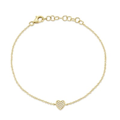 Shy Creation Diamond Pave Heart Bracelet (0.04 ct)