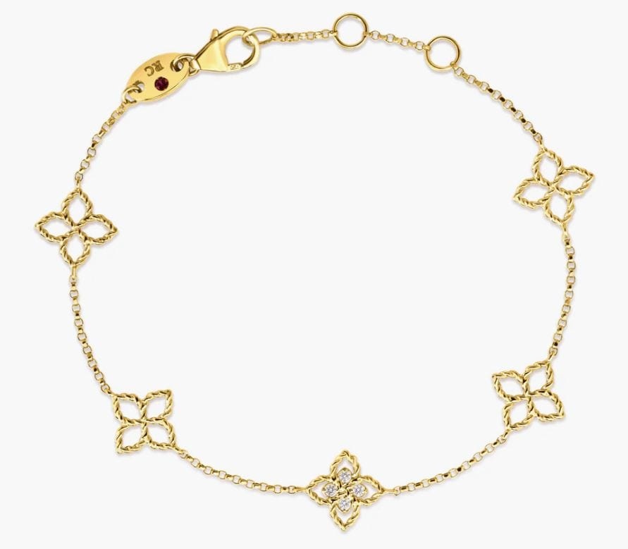 Roberto Coin Princess Flower Diamond Station Bracelet