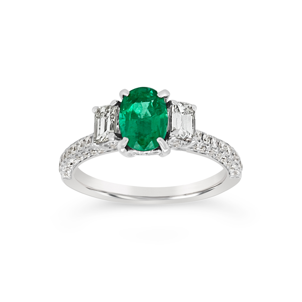 Irisa By Martin Binder Emerald & Diamond Ring (0.85 Ct. Tw. Gemstone)
