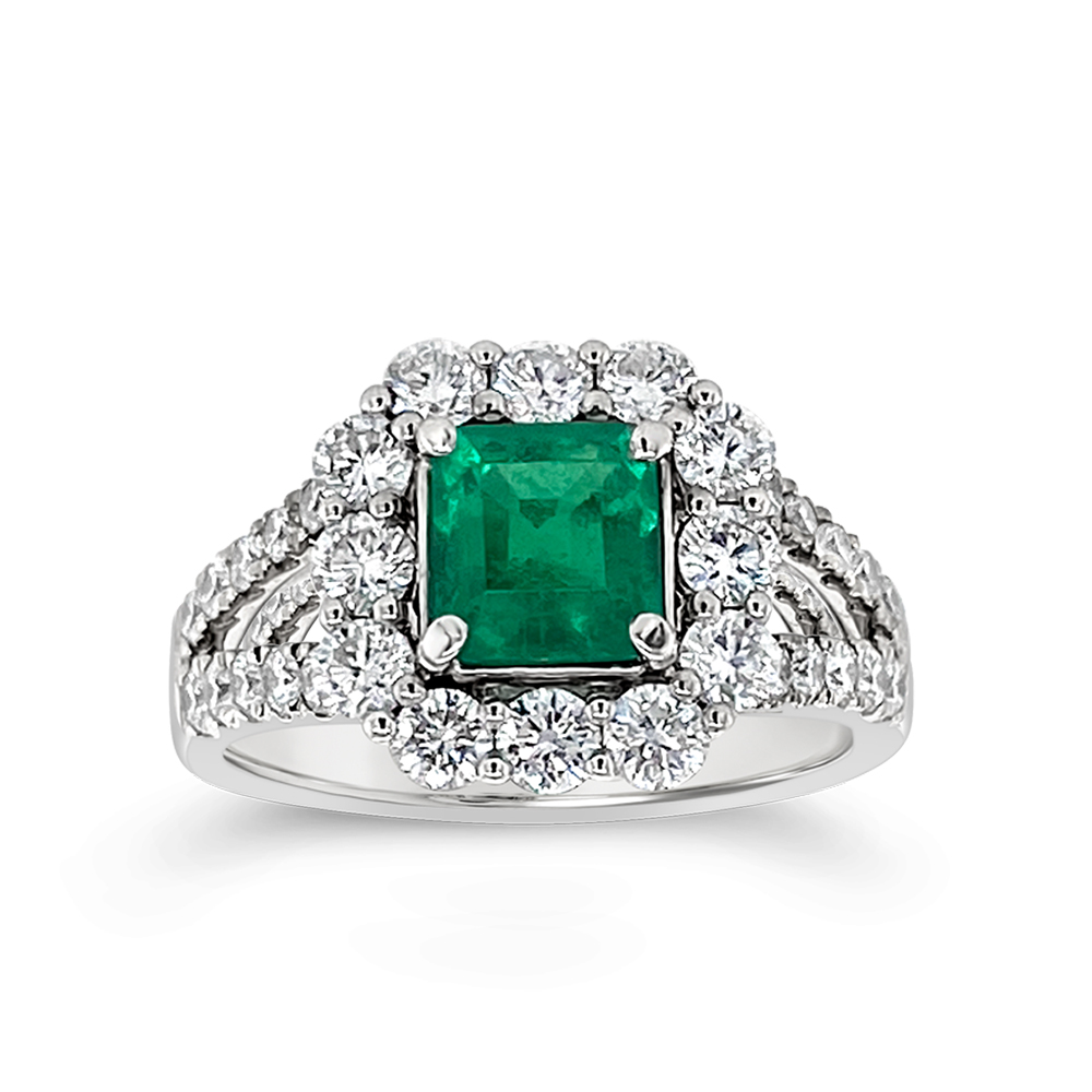 Irisa By Martin Binder Emerald & Diamond Ornate Ring