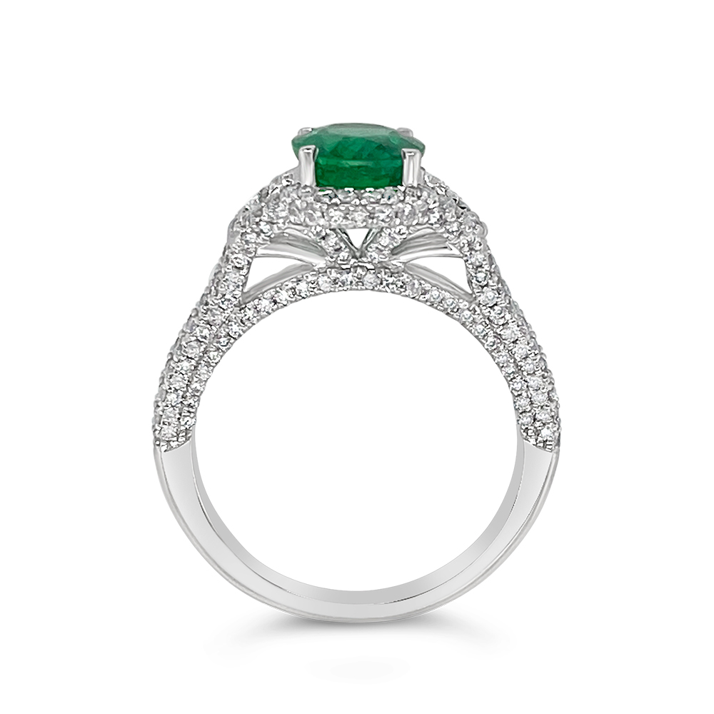 Irisa By Martin Binder Oval Emerald & Diamond Pave Ring