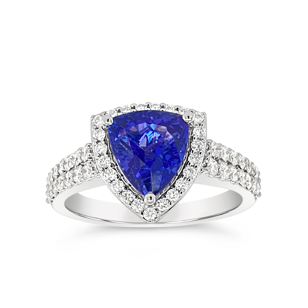 Irisa By Martin Binder Trillion Tanzanite & Diamond Ring