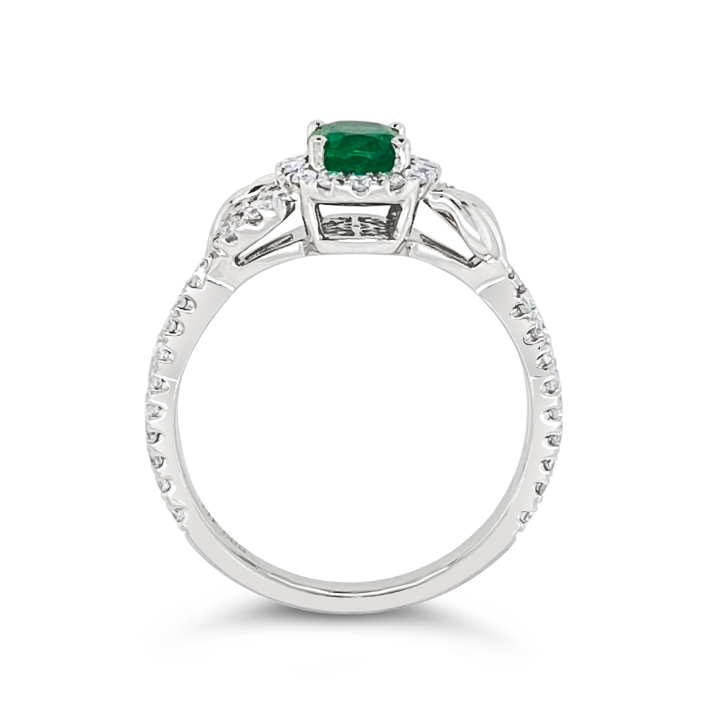 Irisa By Martin Binder Emerald & Diamond Swirl Ring