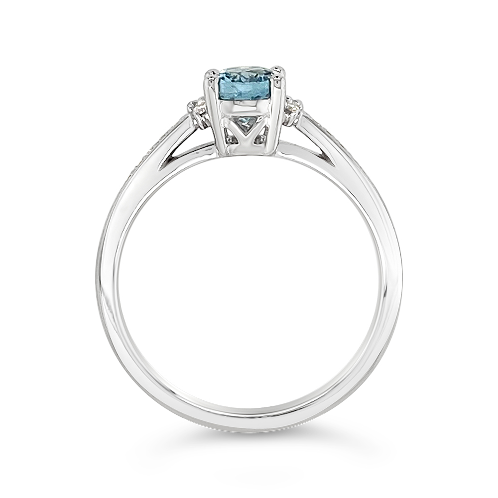 Irisa By Martin Binder Oval Aquamarine & Diamond Ring