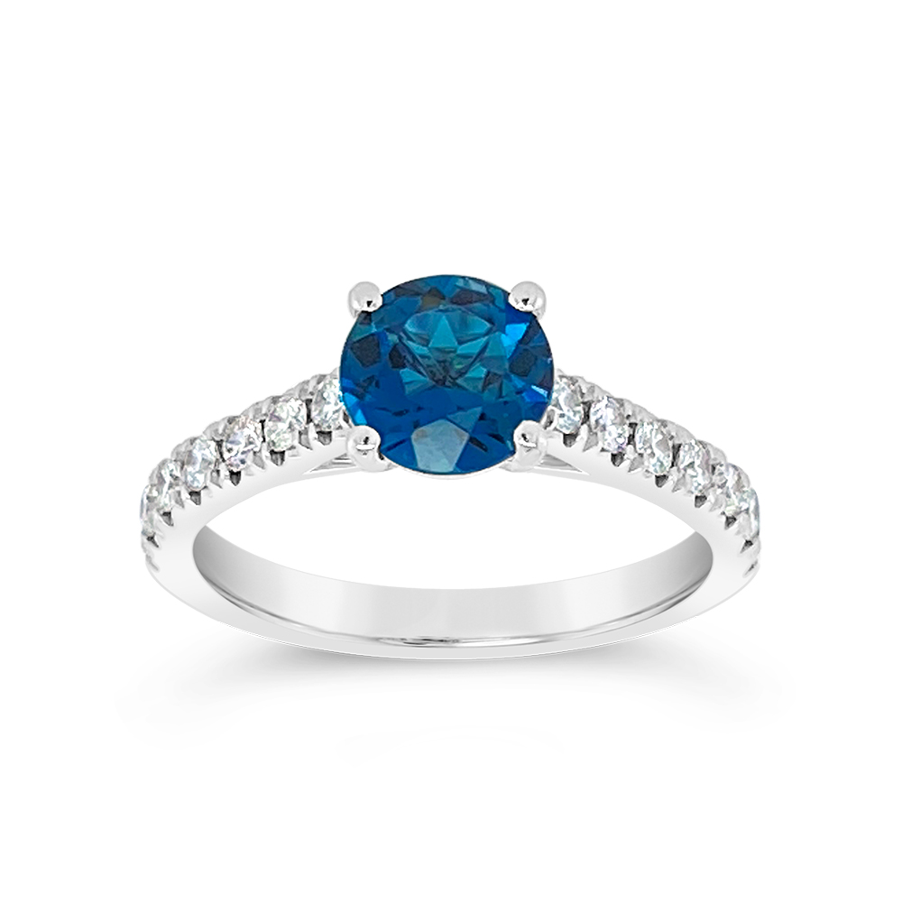 Irisa By Martin Binder London Blue Topaz & Diamond Ring