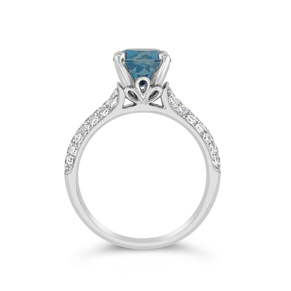 Irisa By Martin Binder London Blue Topaz & Diamond Pave Ring