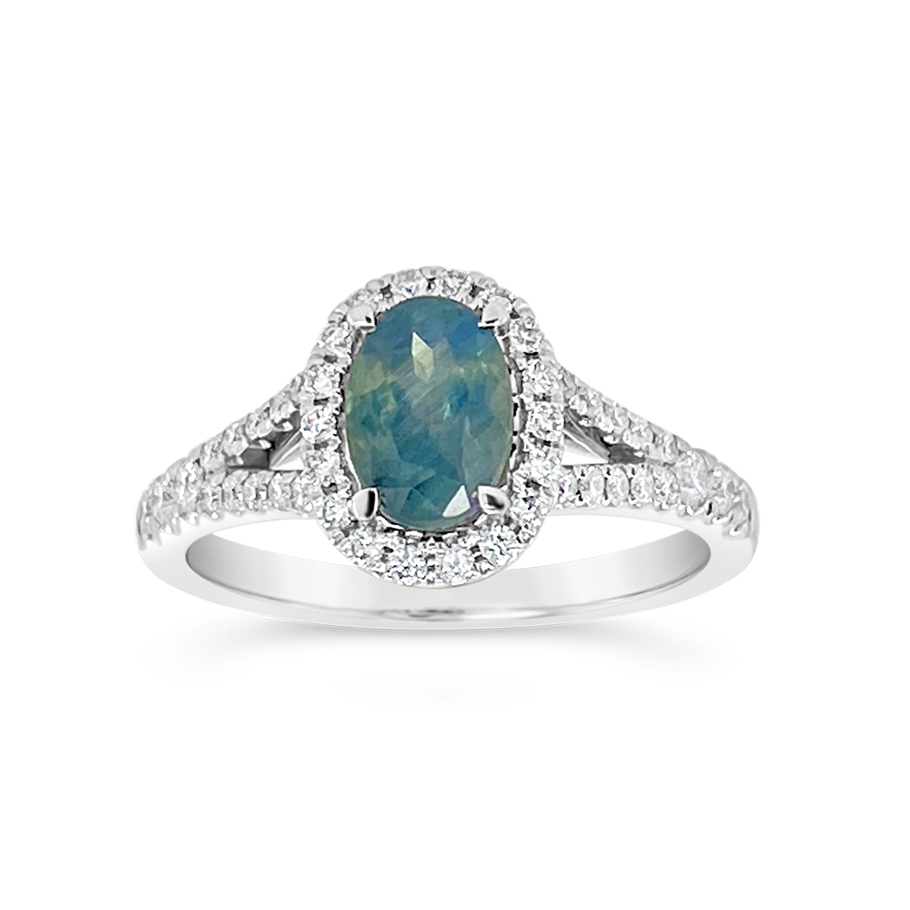 Irisa By Martin Binder Alexandrite & Diamond Open Shoulder Ring