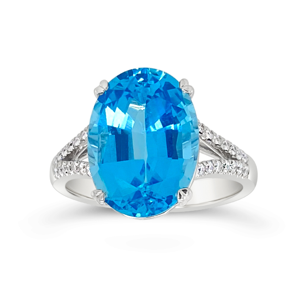 Irisa By Martin Binder Blue Topaz & Diamond Statement Ring