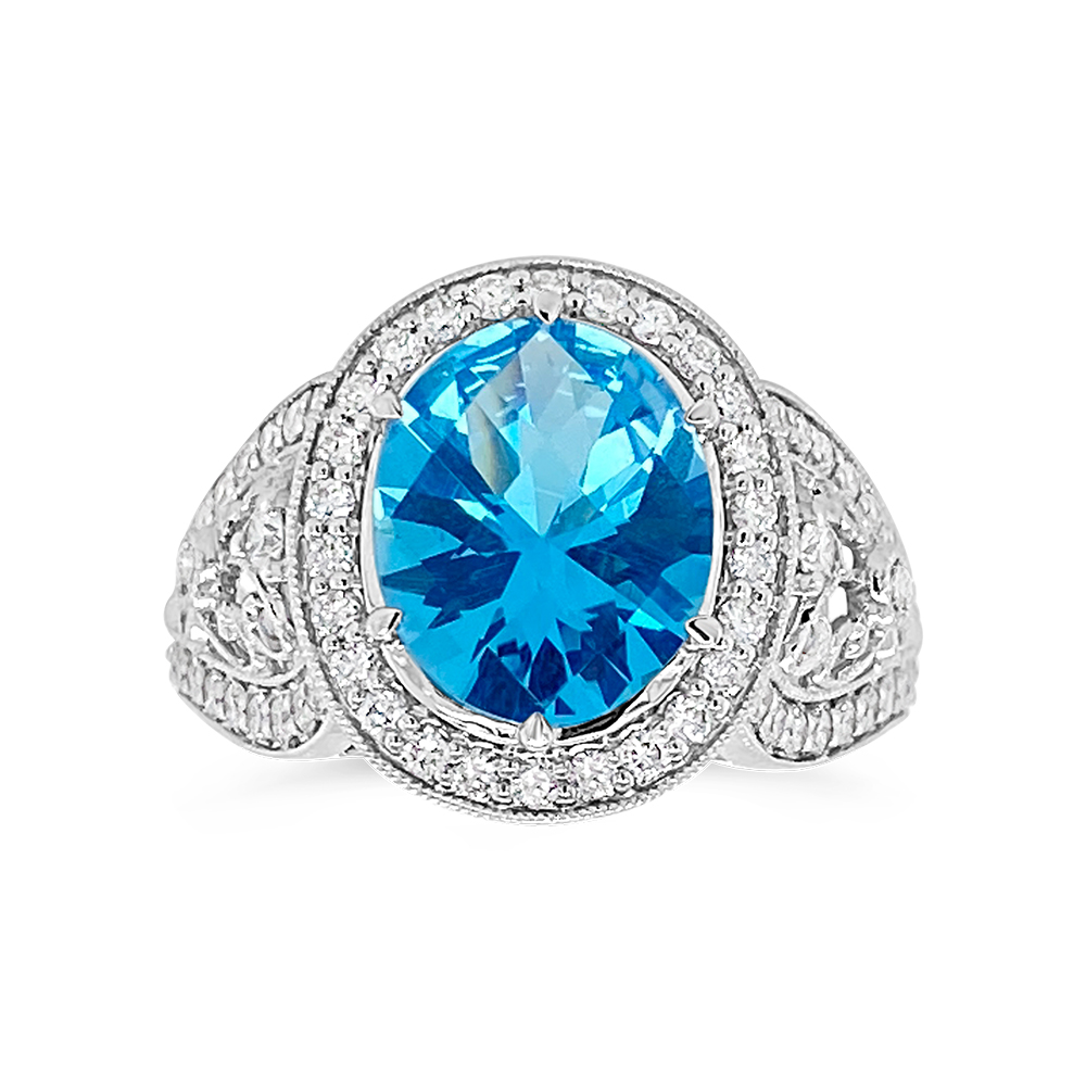 Irisa By Martin Binder Blue Topaz & Diamond Statement Ring