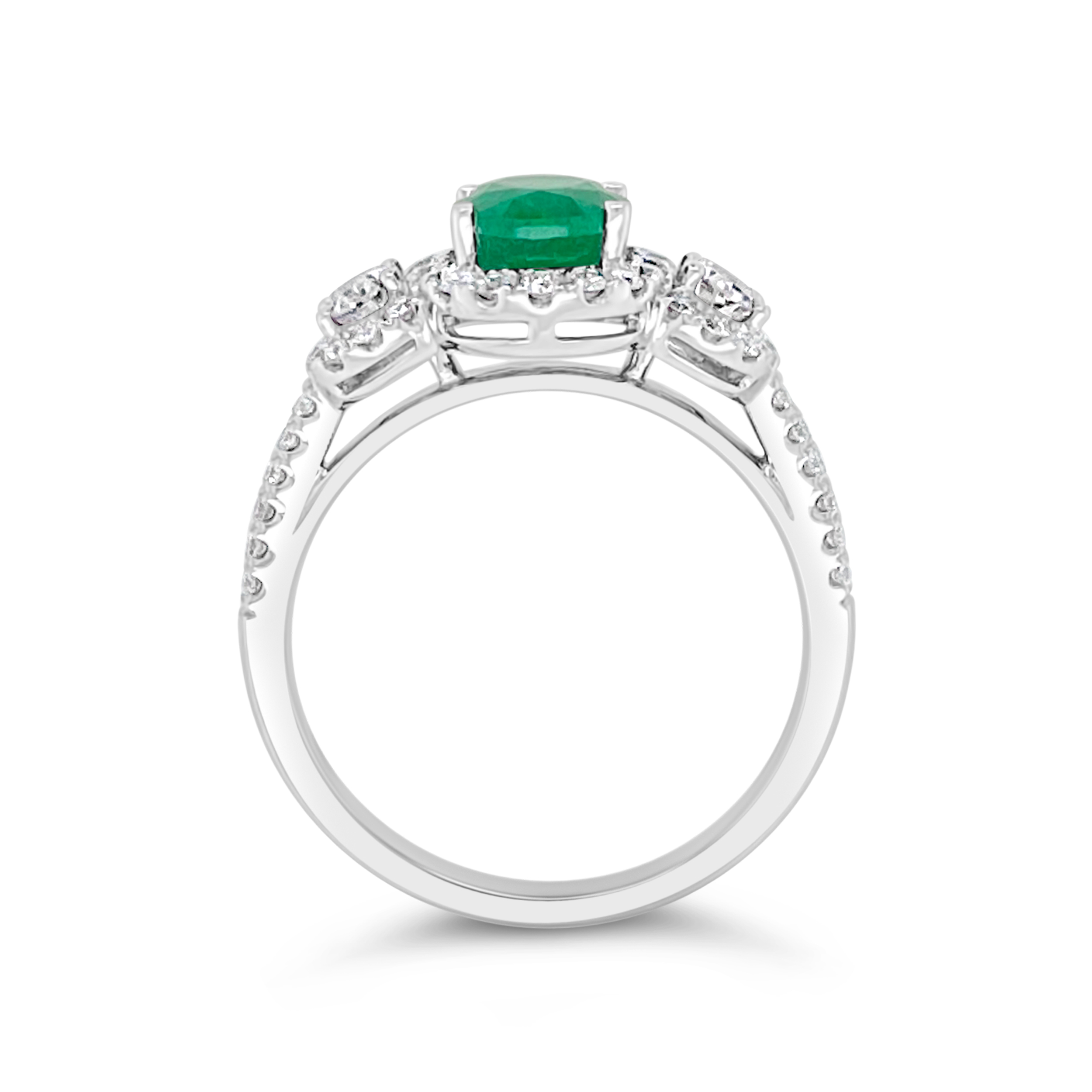 Irisa By Martin Binder Emerald & Diamond Three Stone Ring