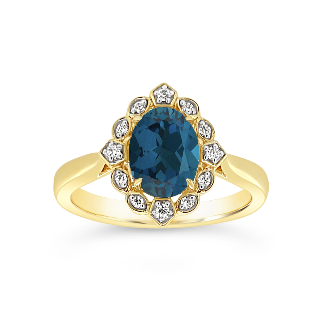 Irisa by Martin Binder London Blue Topaz & Diamond Ring