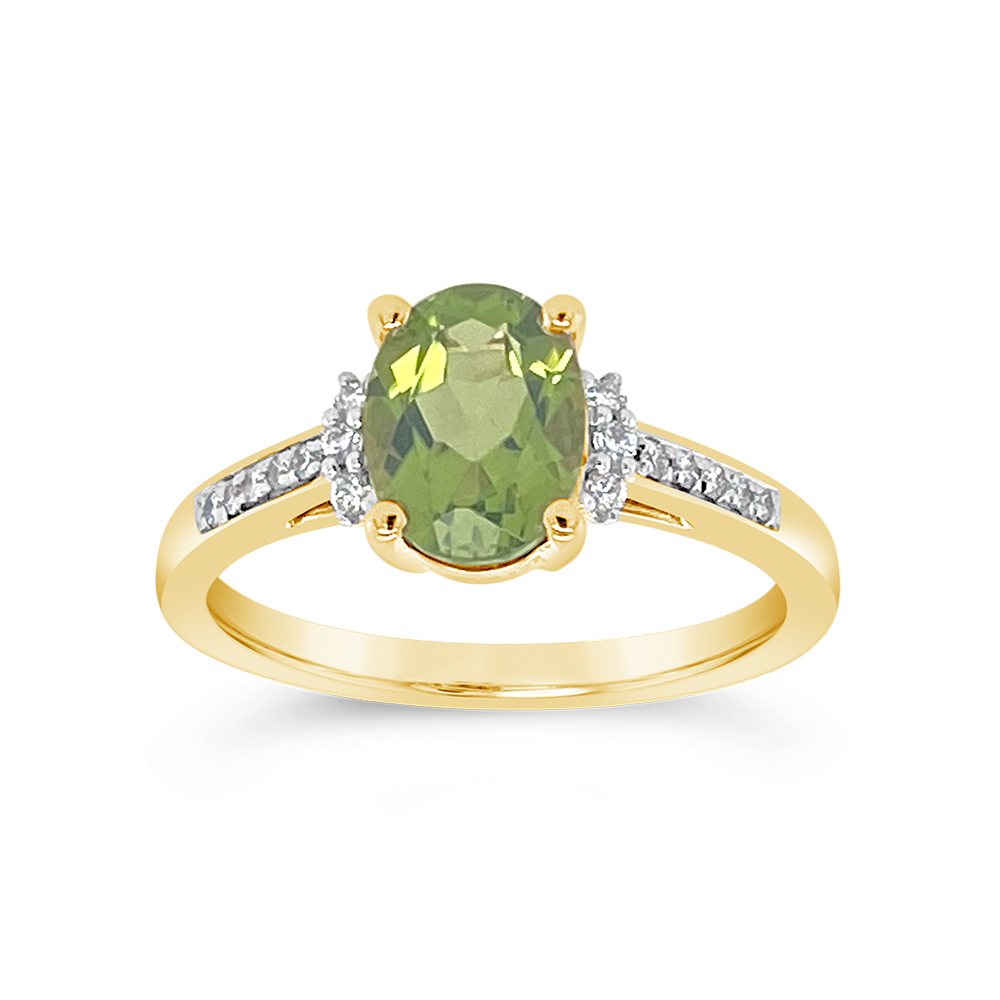 Irisa By Martin Binder Oval Peridot & Diamond Ring