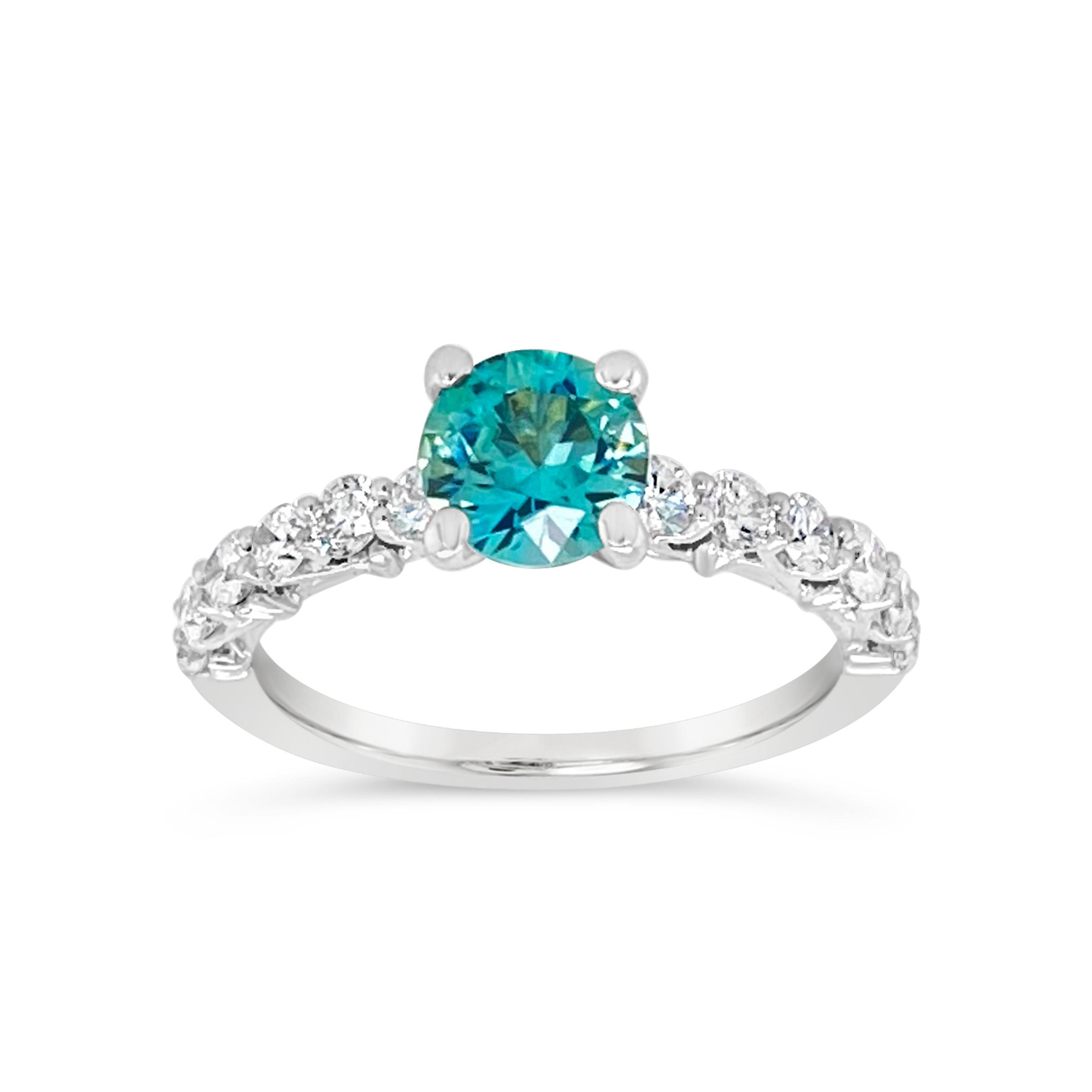 Irisa By Martin Binder Blue Zircon & Diamond Ring