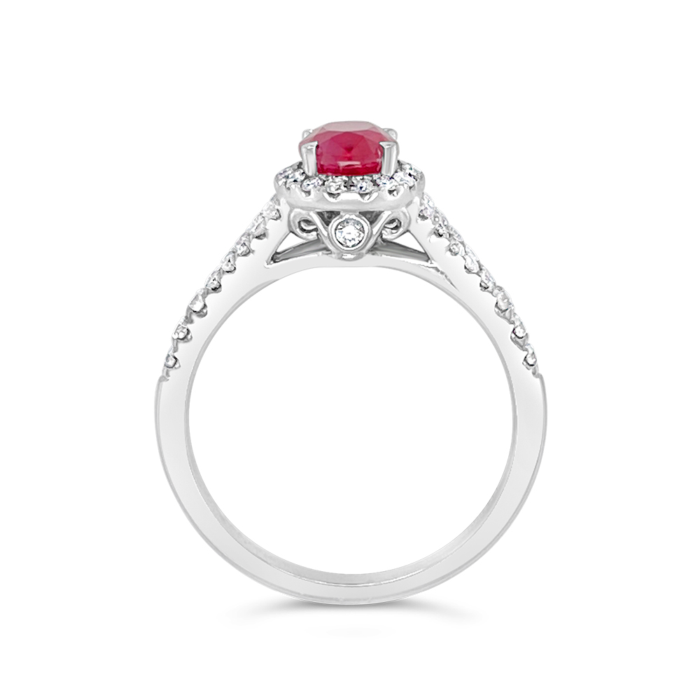 Irisa By Martin Binder Ruby & Diamond Open Shoulder Ring