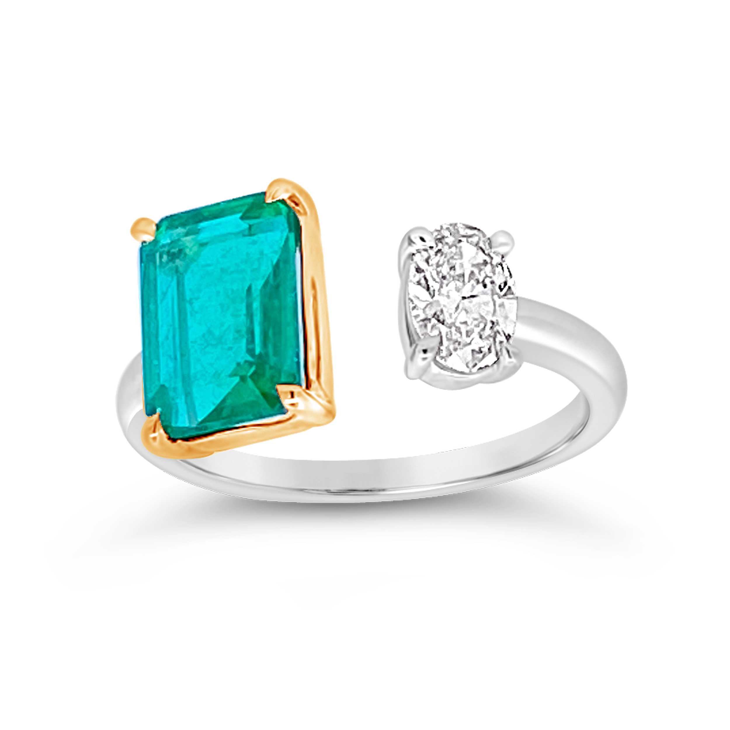 Irisa By Martin Binder Toi Et Moi Emerald & Diamond Ring