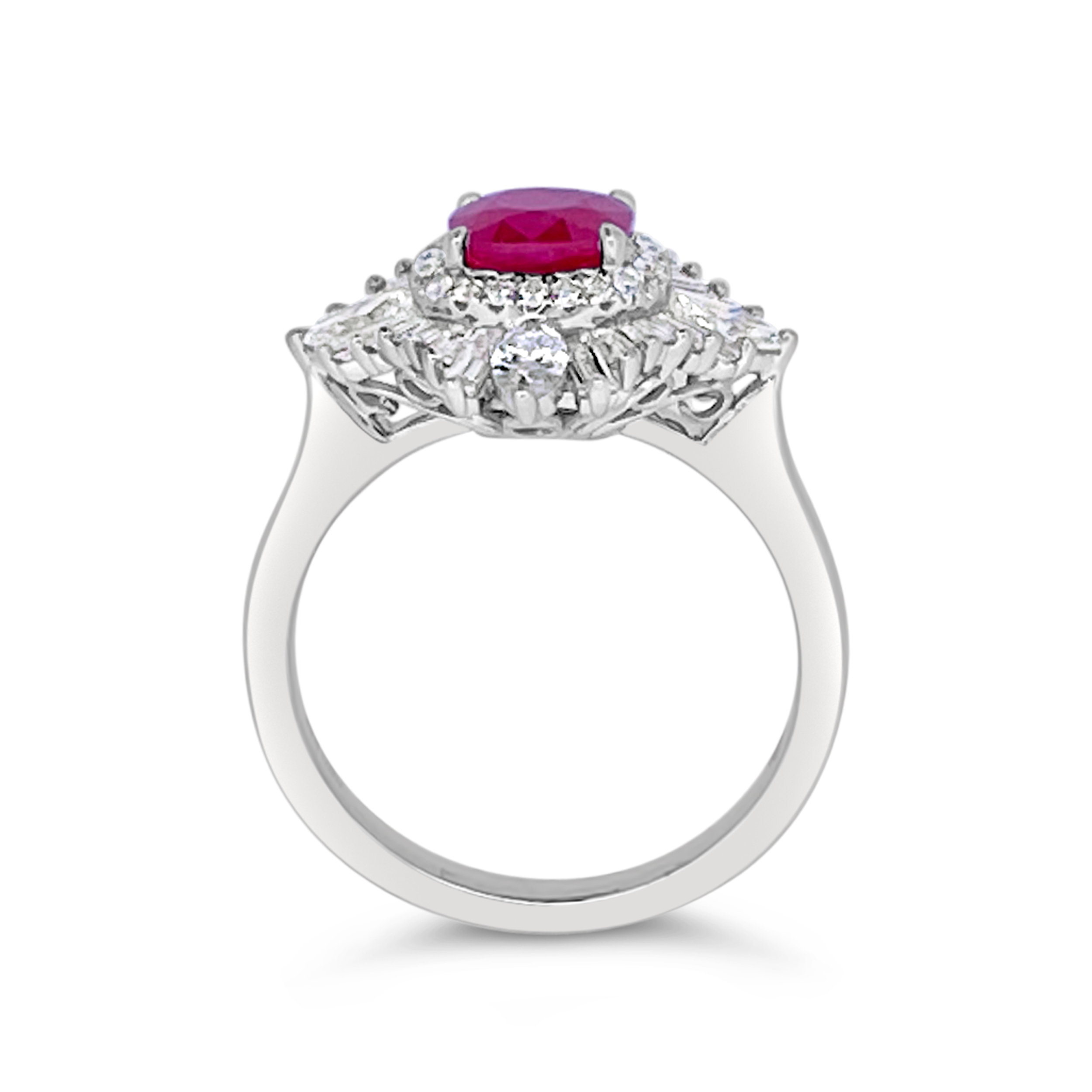 Irisa By Martin Binder Ruby & Diamond Deco Halo Ring