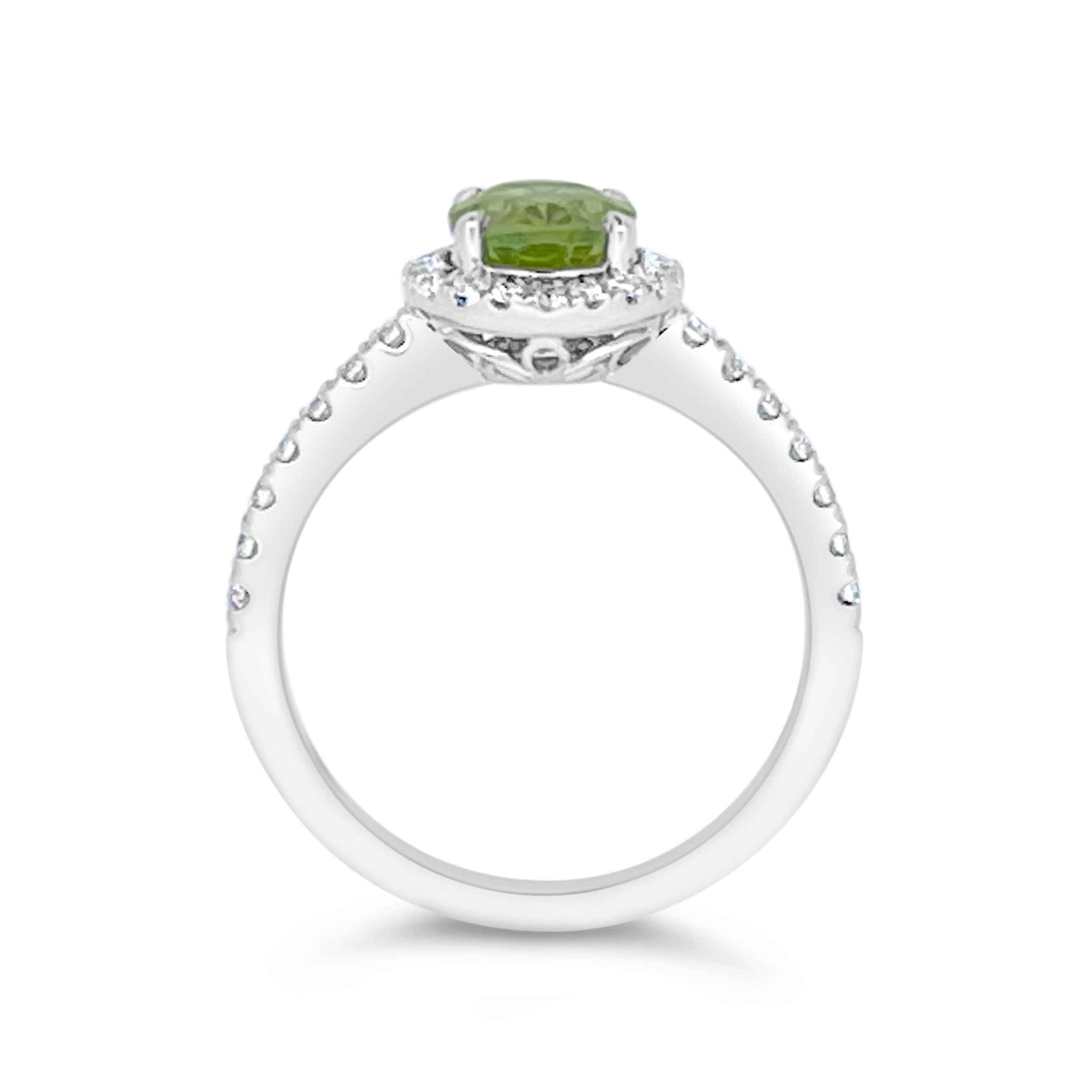 Irisa By Martin Binder Oval Peridot & Diamond Halo Ring