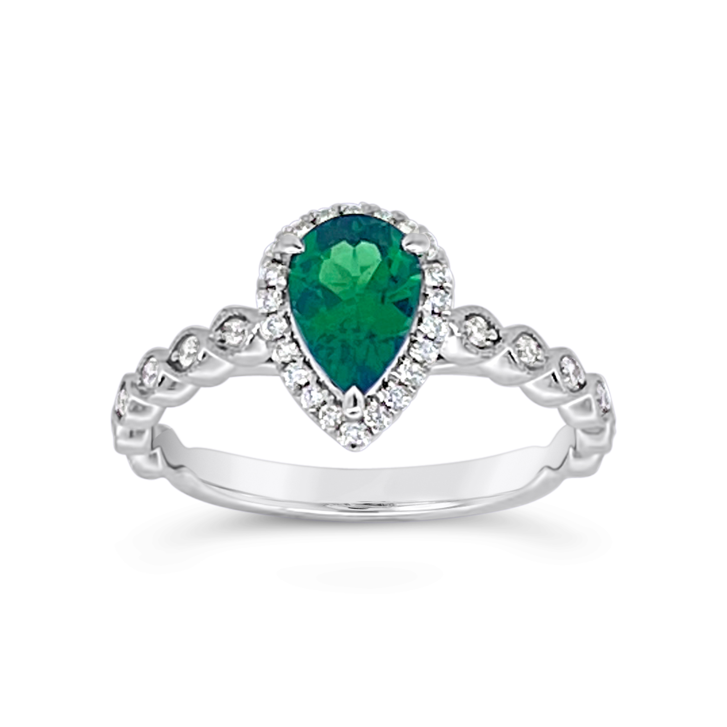 Irisa By Martin Binder Pear Tsavorite Garnet & Diamond Ring
