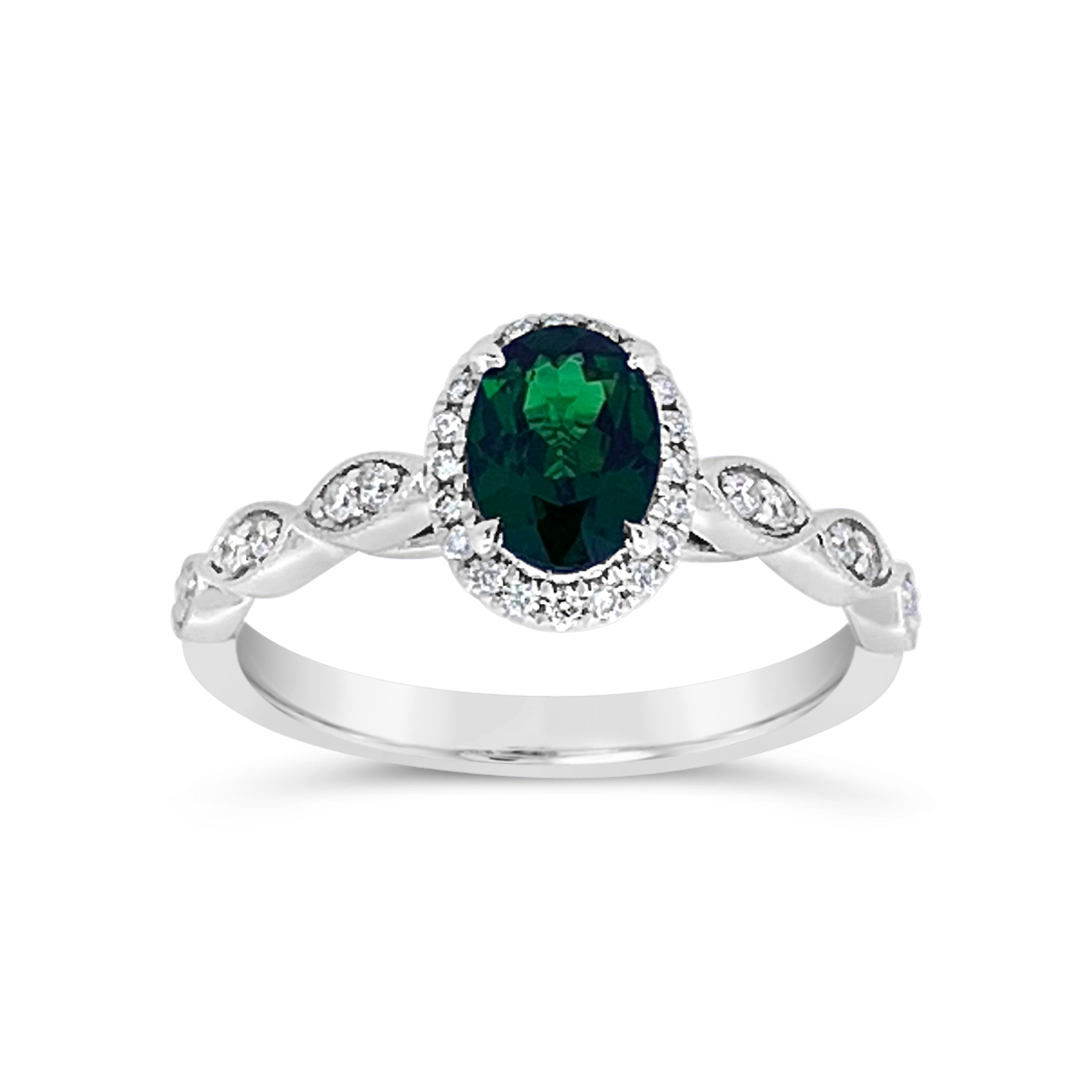 Irisa By Martin Binder Oval Tsavorite Garnet & Diamond Ring