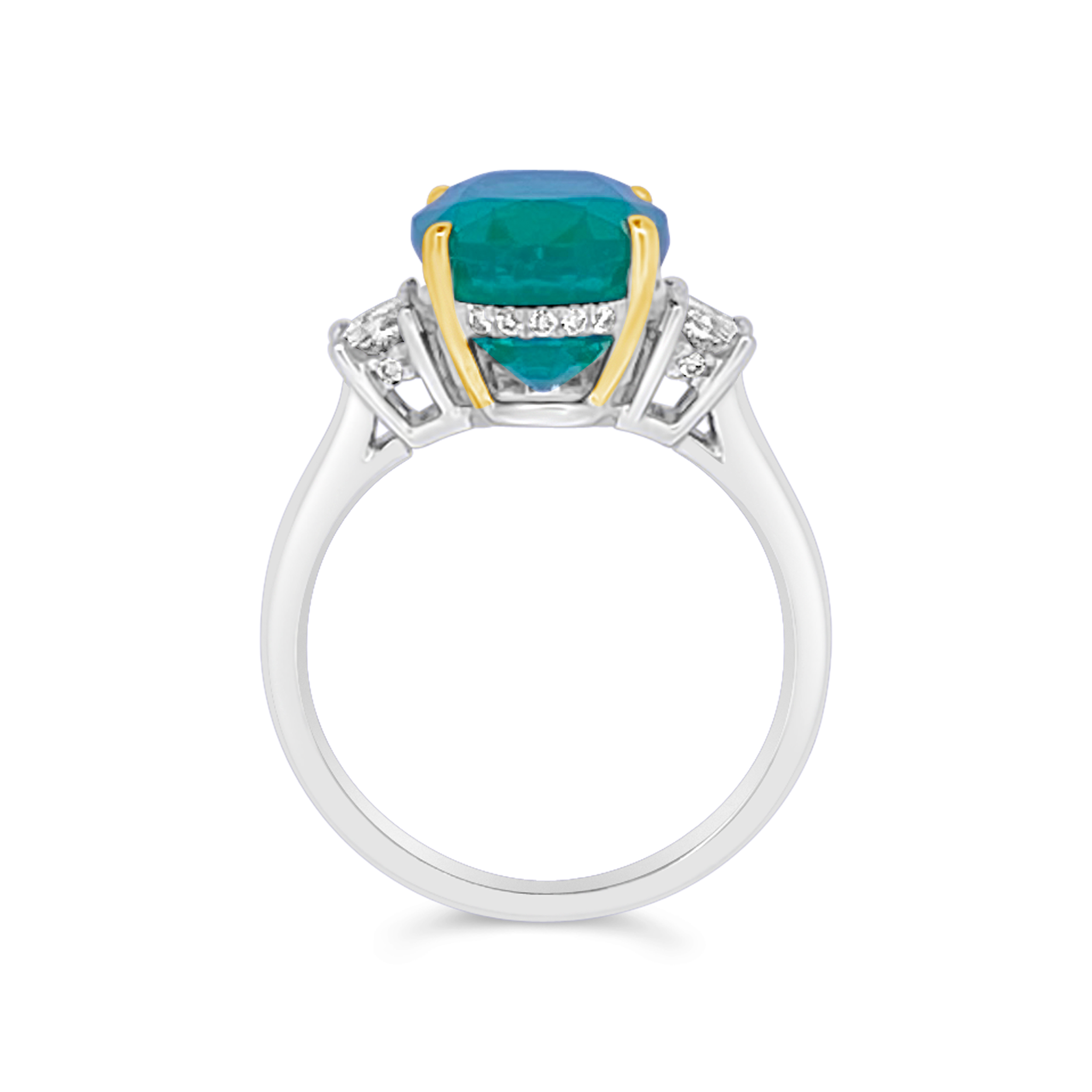 Irisa By Martin Binder Platinum Emerald & Diamond Three Stone Ring