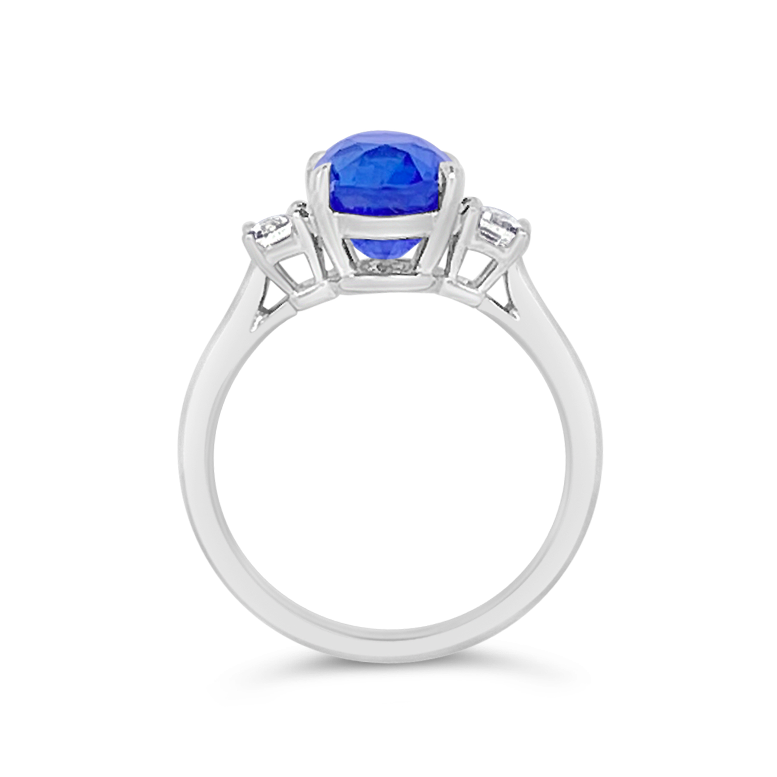 Irisa By Martin Binder Platinum Blue Sapphire & Diamond Three Stone Ring