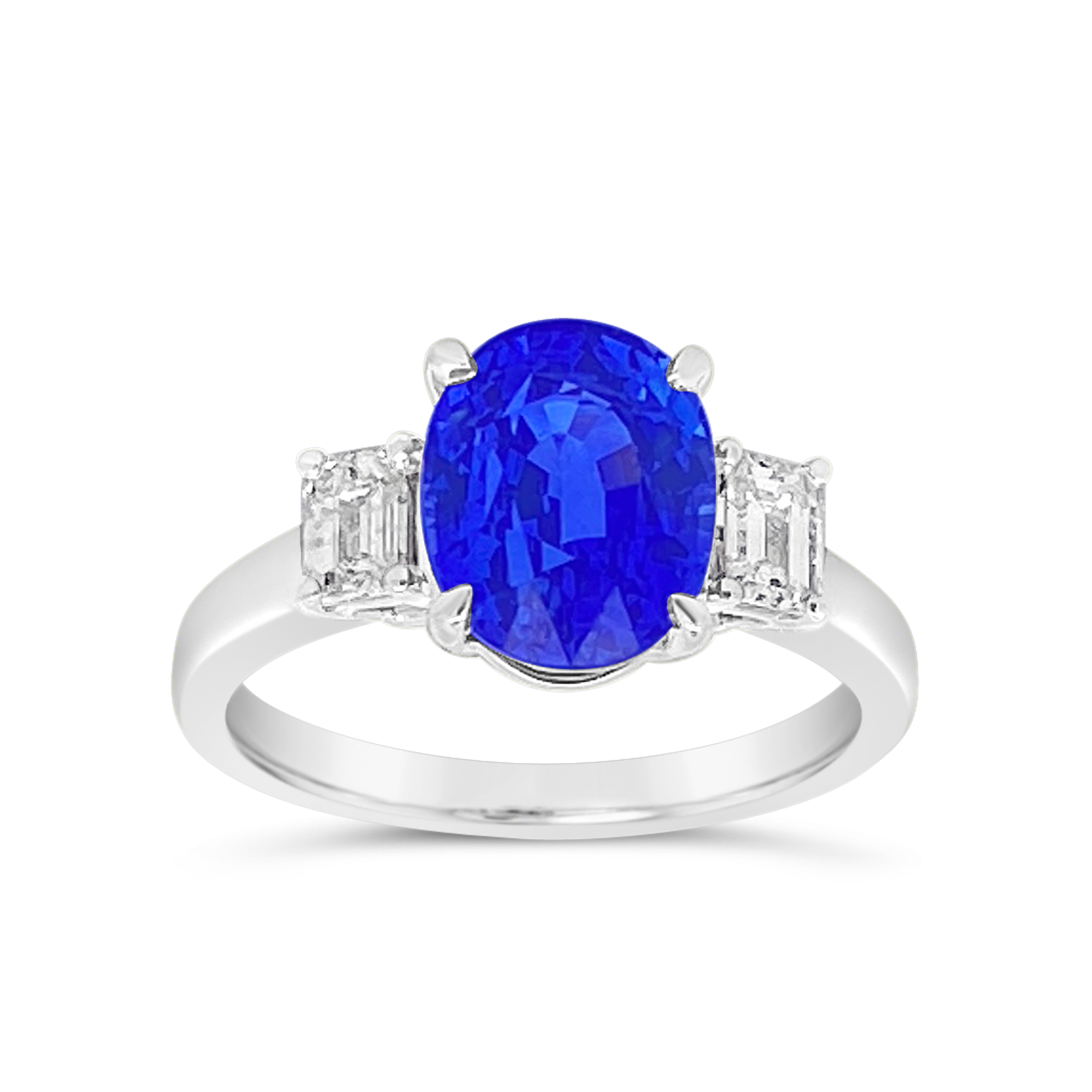 Irisa By Martin Binder Platinum Blue Sapphire & Diamond Three Stone Ring