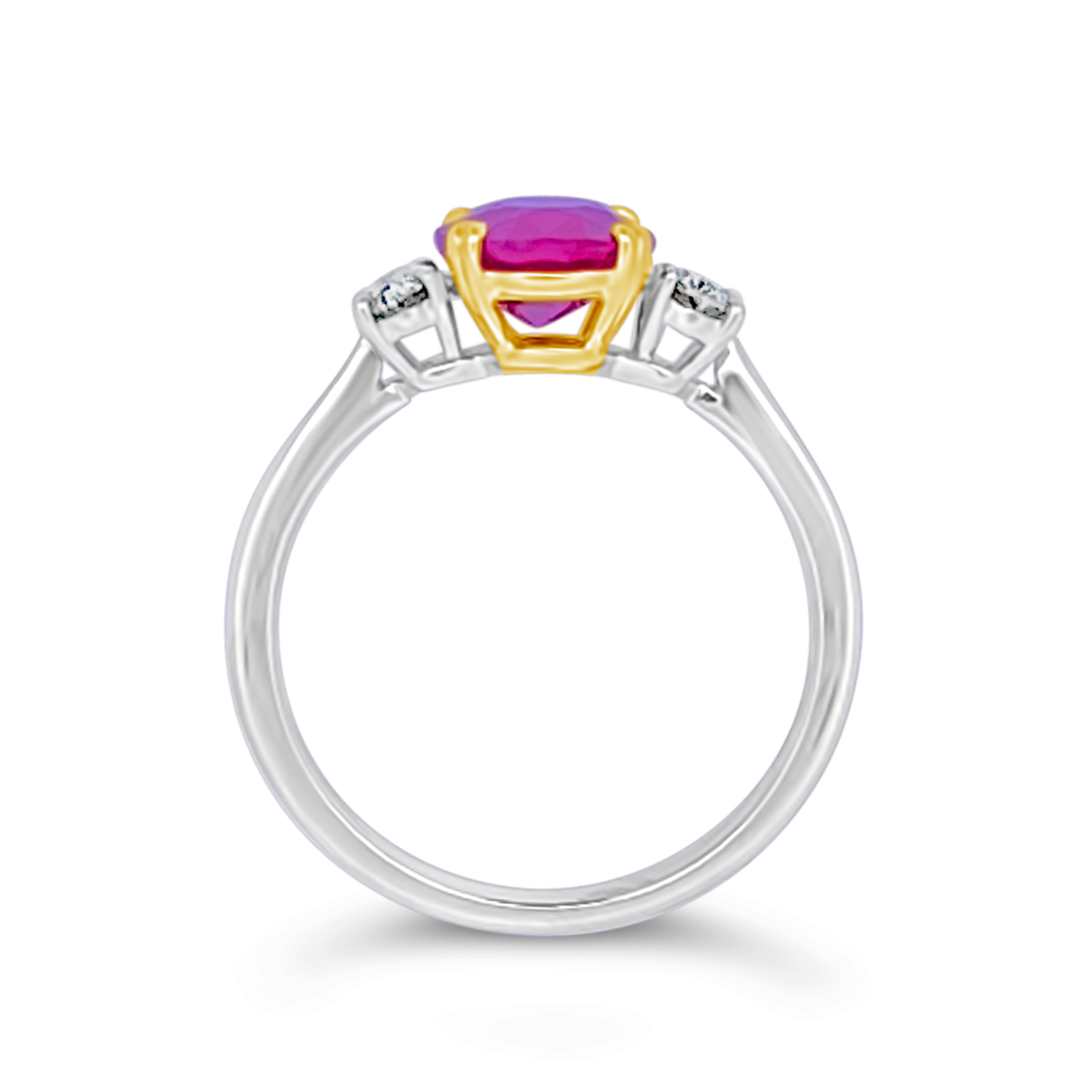 Irisa By Martin Binder Platinum Ruby & Diamond Three Stone Ring