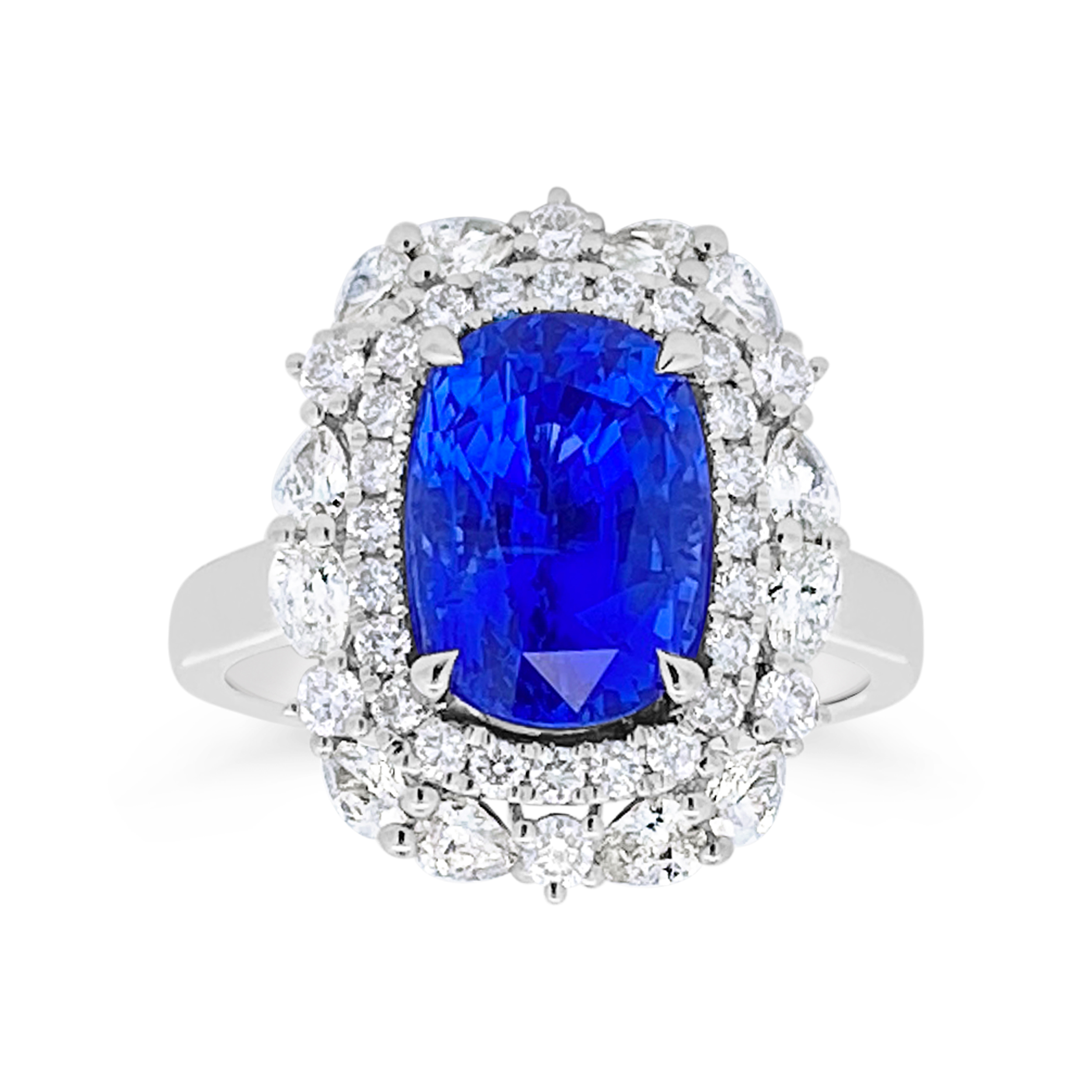 Irisa By Martin Binder Platinum Blue Sapphire & Diamond Statement Ring