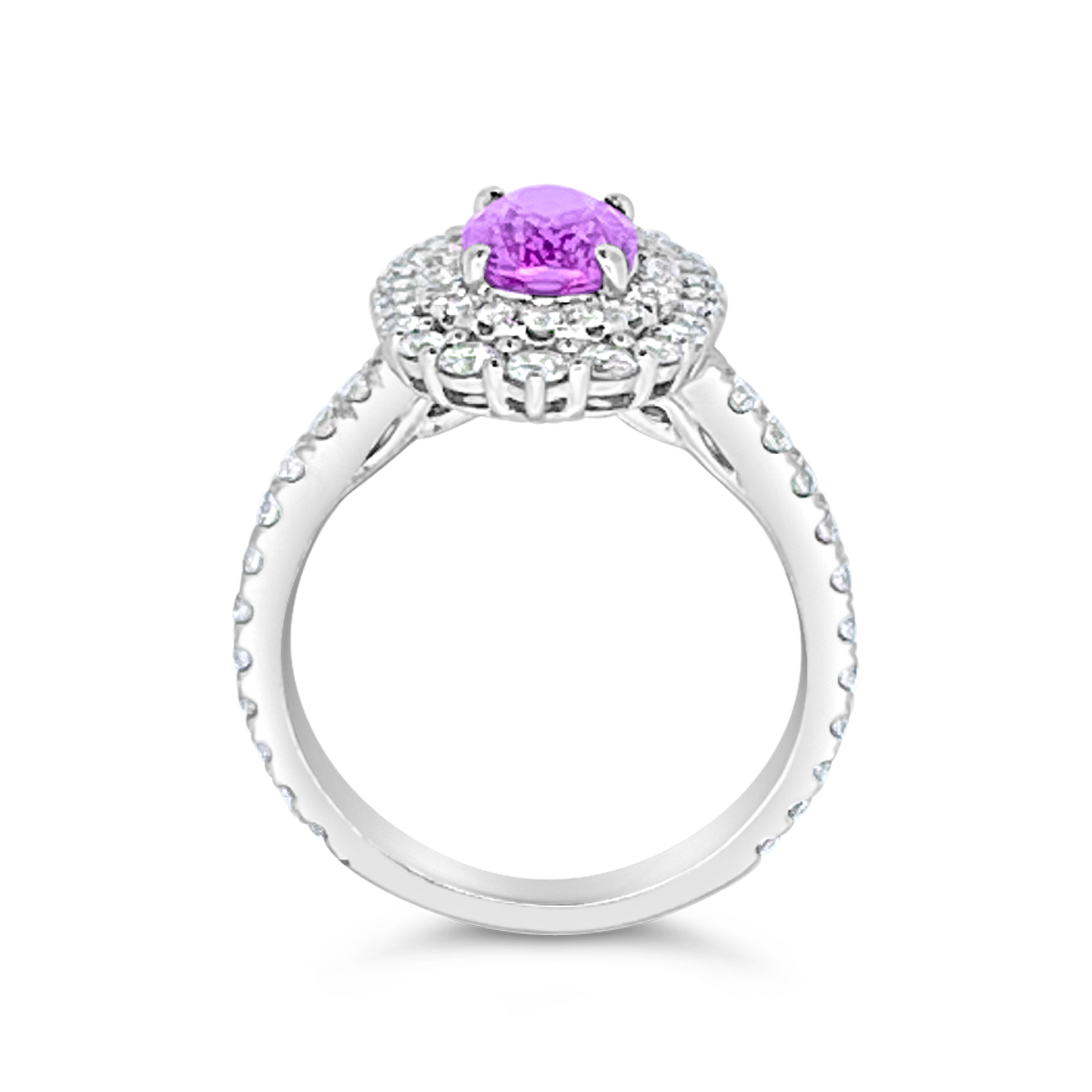 Irisa By Martin Binder Pink Sapphire & Diamond Double Halo Ring