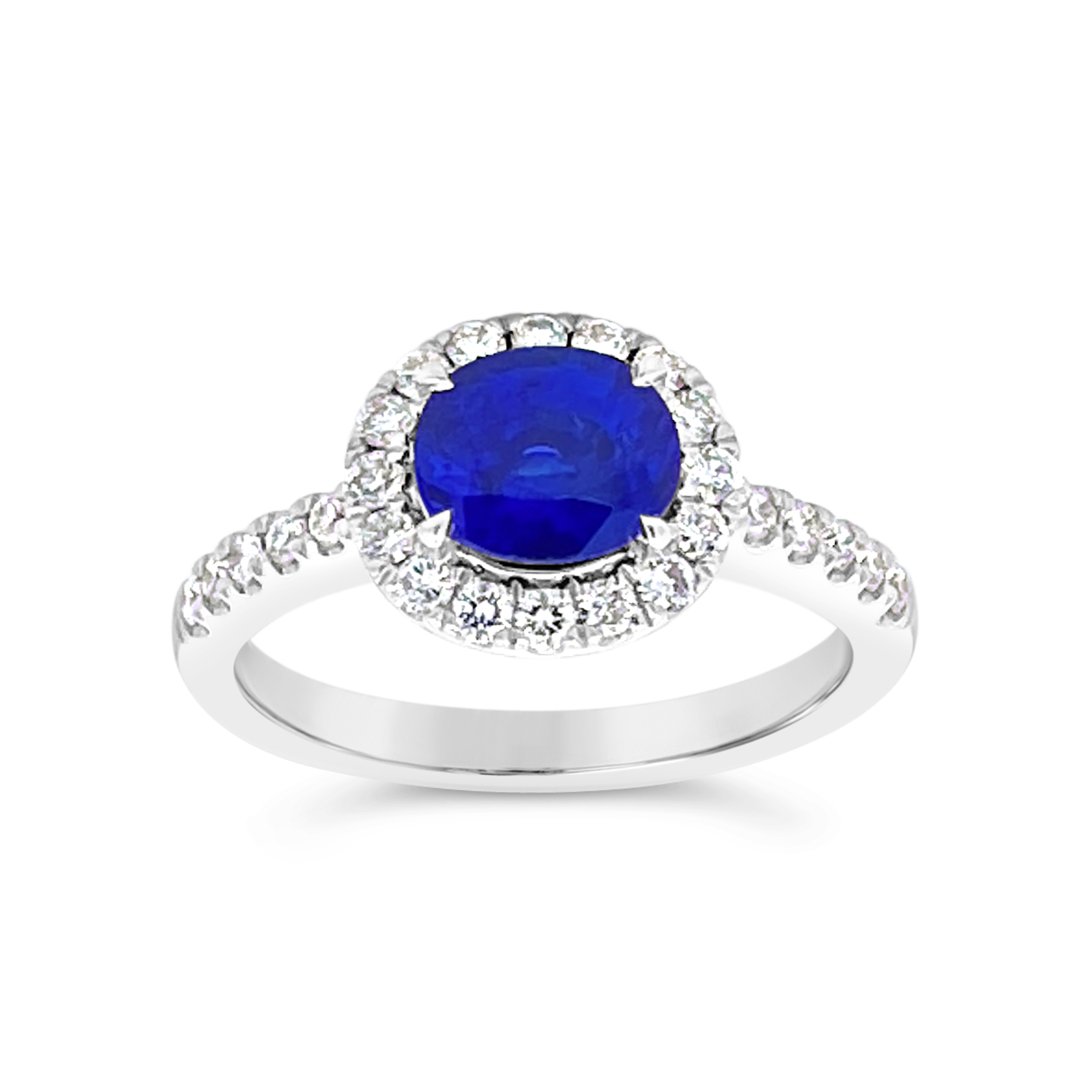 Irisa By Martin Binder Oval Blue Sapphire & Diamond Halo Ring