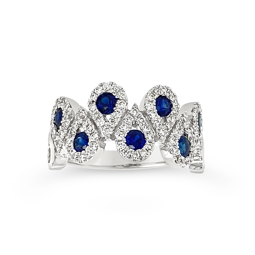 Irisa By Martin Binder The Lake Blue Sapphire & Diamond Pear-shaped Ring