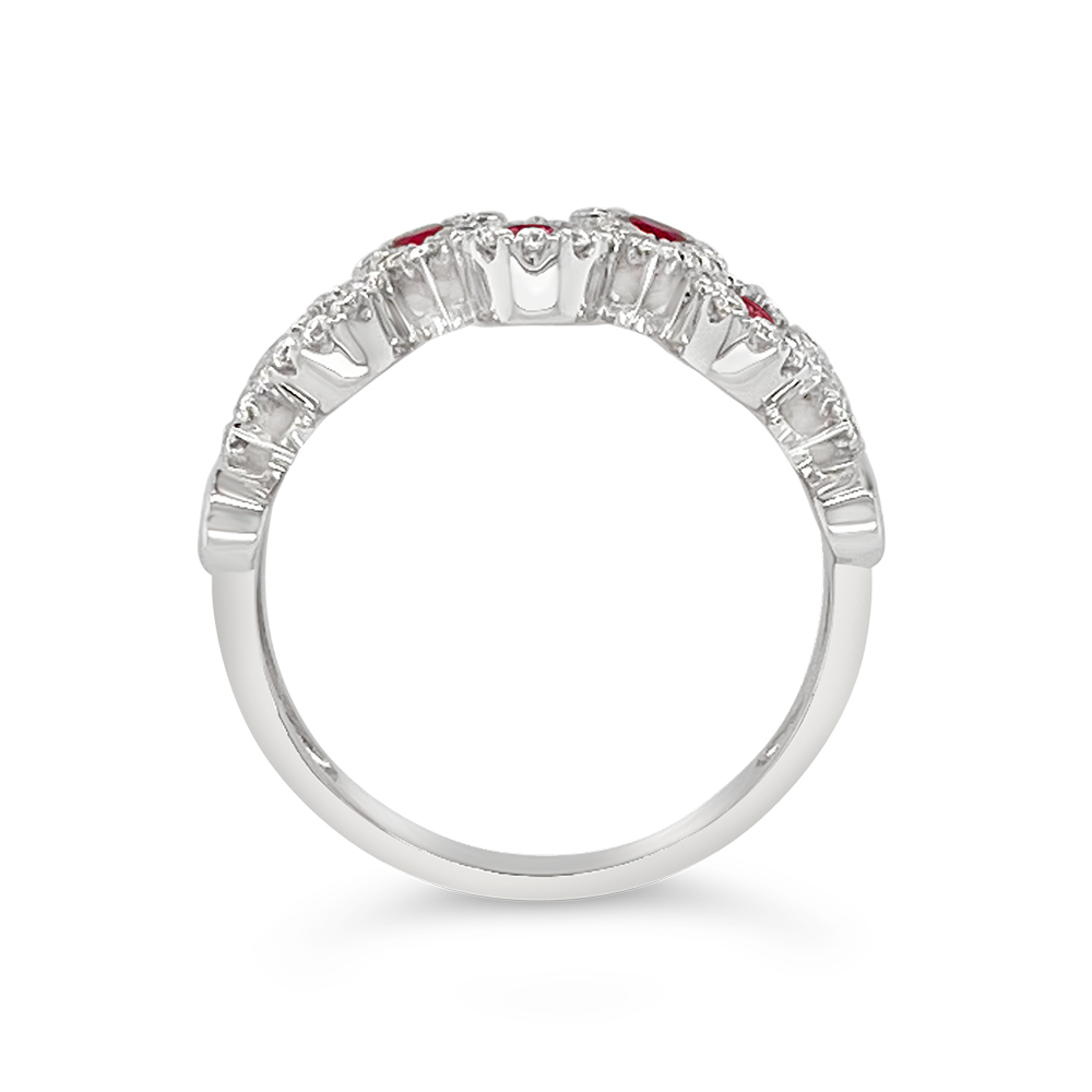 Irisa By Martin Binder The Lake Ruby & Diamond Alternating Pear Ring