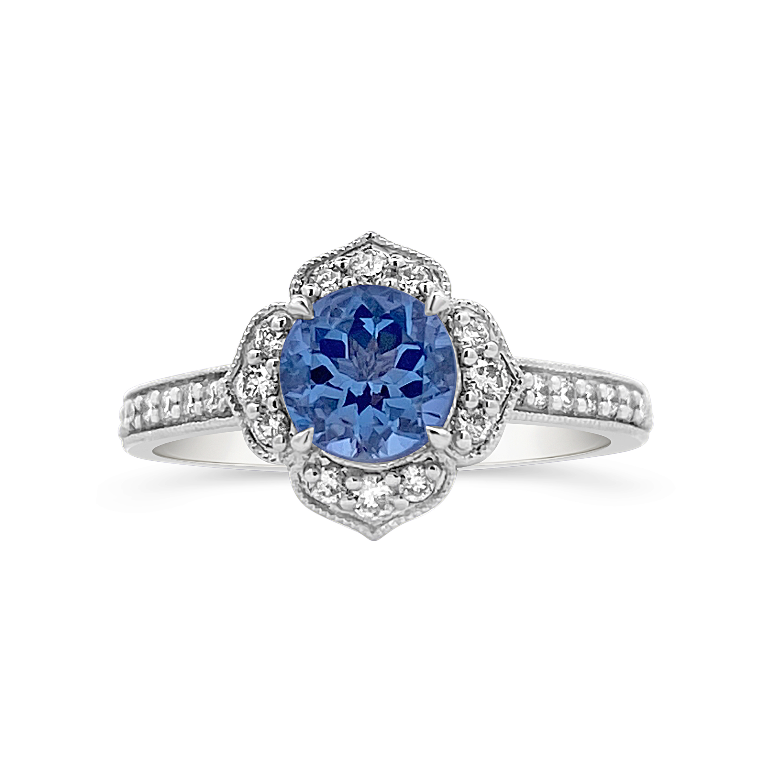 Irisa By Martin Binder Aquamarine & Diamond Halo Ring