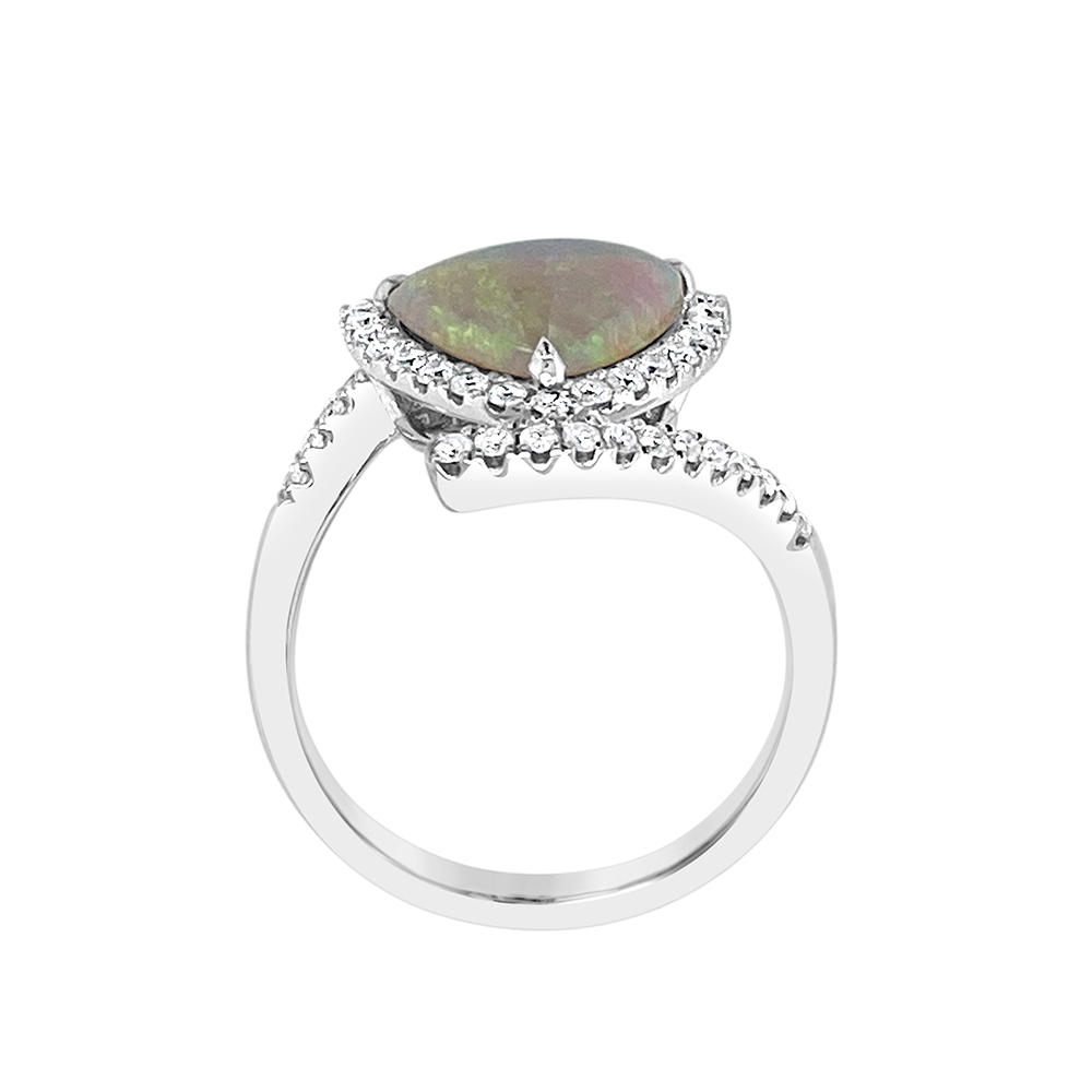 Irisa By Martin Binder Opal & Diamond Bypass Ring