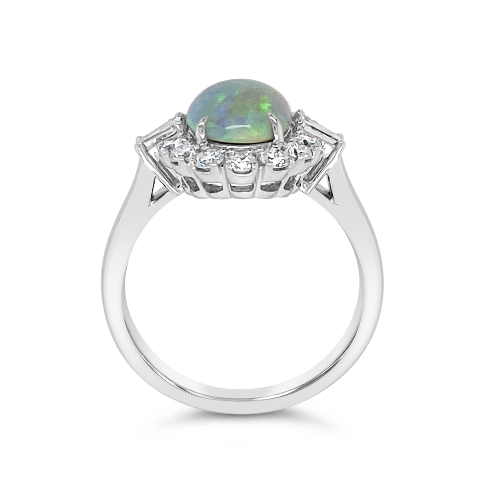 Irisa By Martin Binder Opal & Diamond Deco Halo Ring