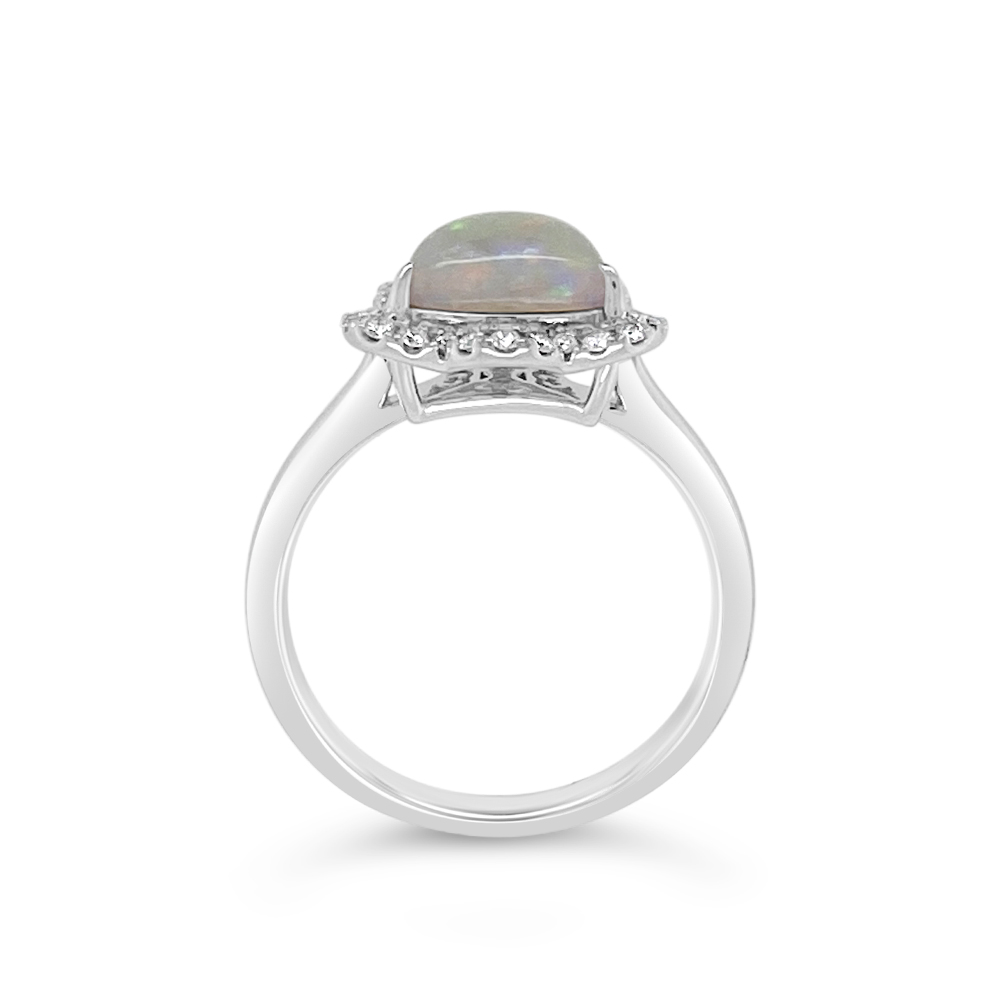 Irisa By Martin Binder Opal & Diamond Free Form Halo Ring