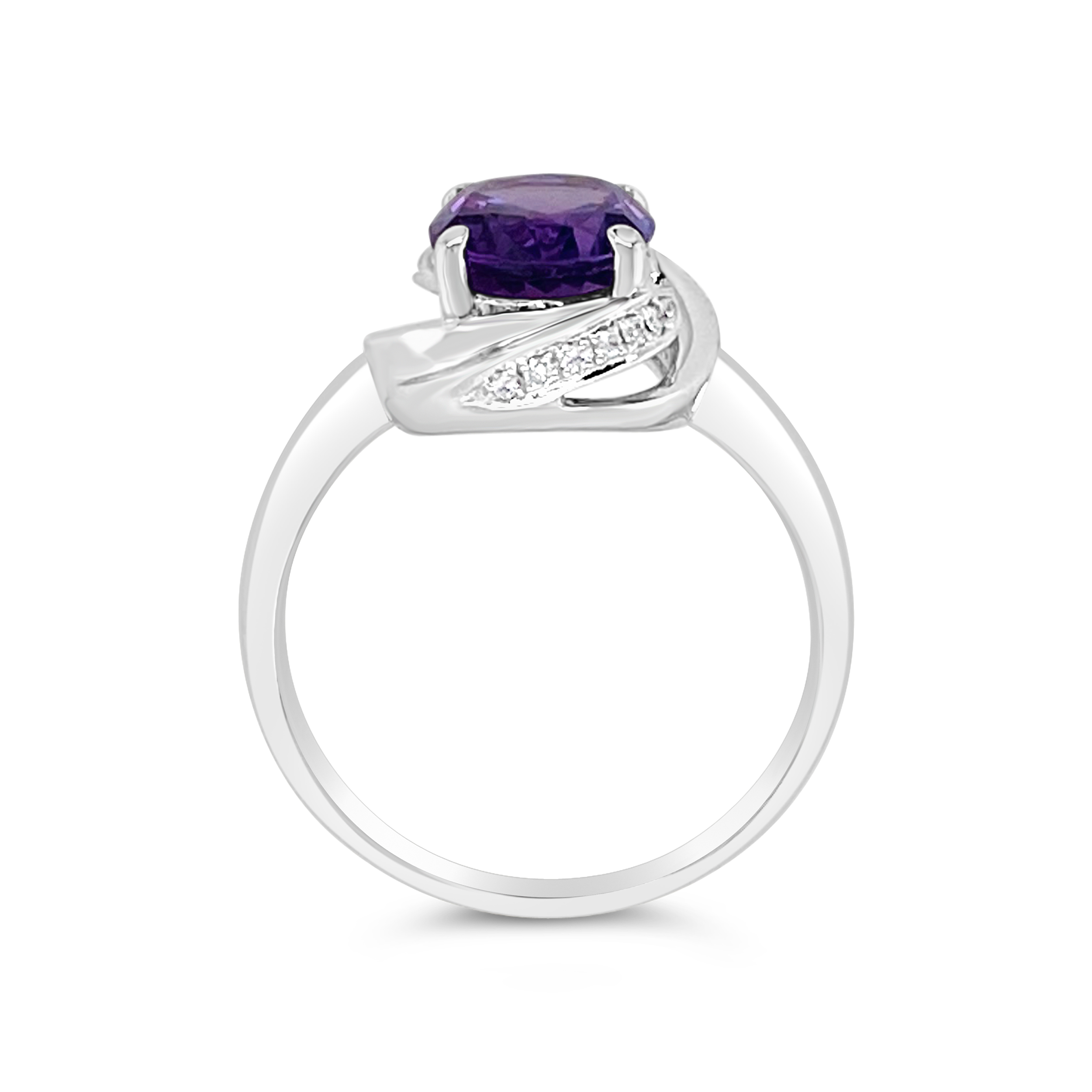 Irisa By Martin Binder Oval Amethyst & Diamond Swirl Halo Ring