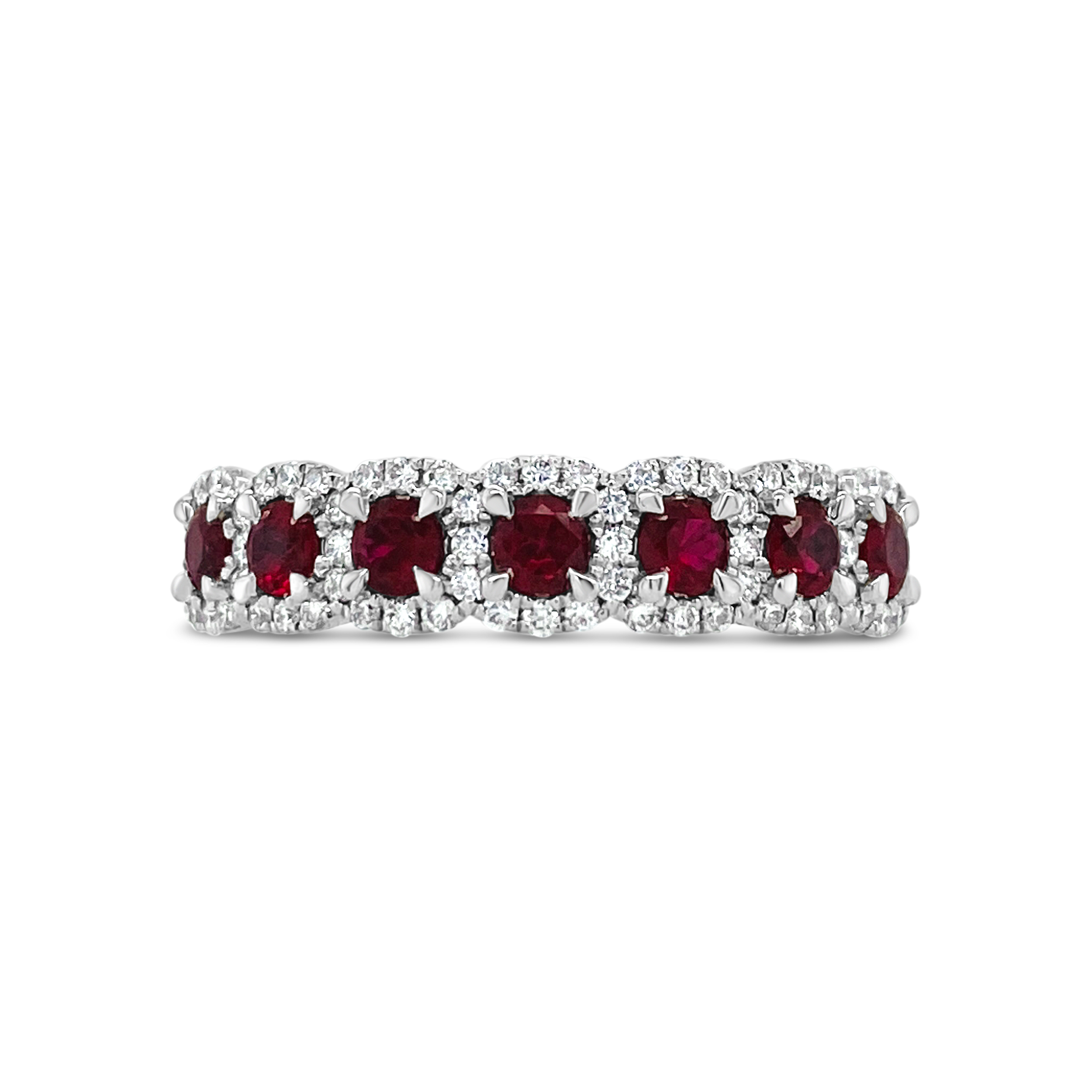 Irisa By Martin Binder Ruby & Diamond Halo Ring