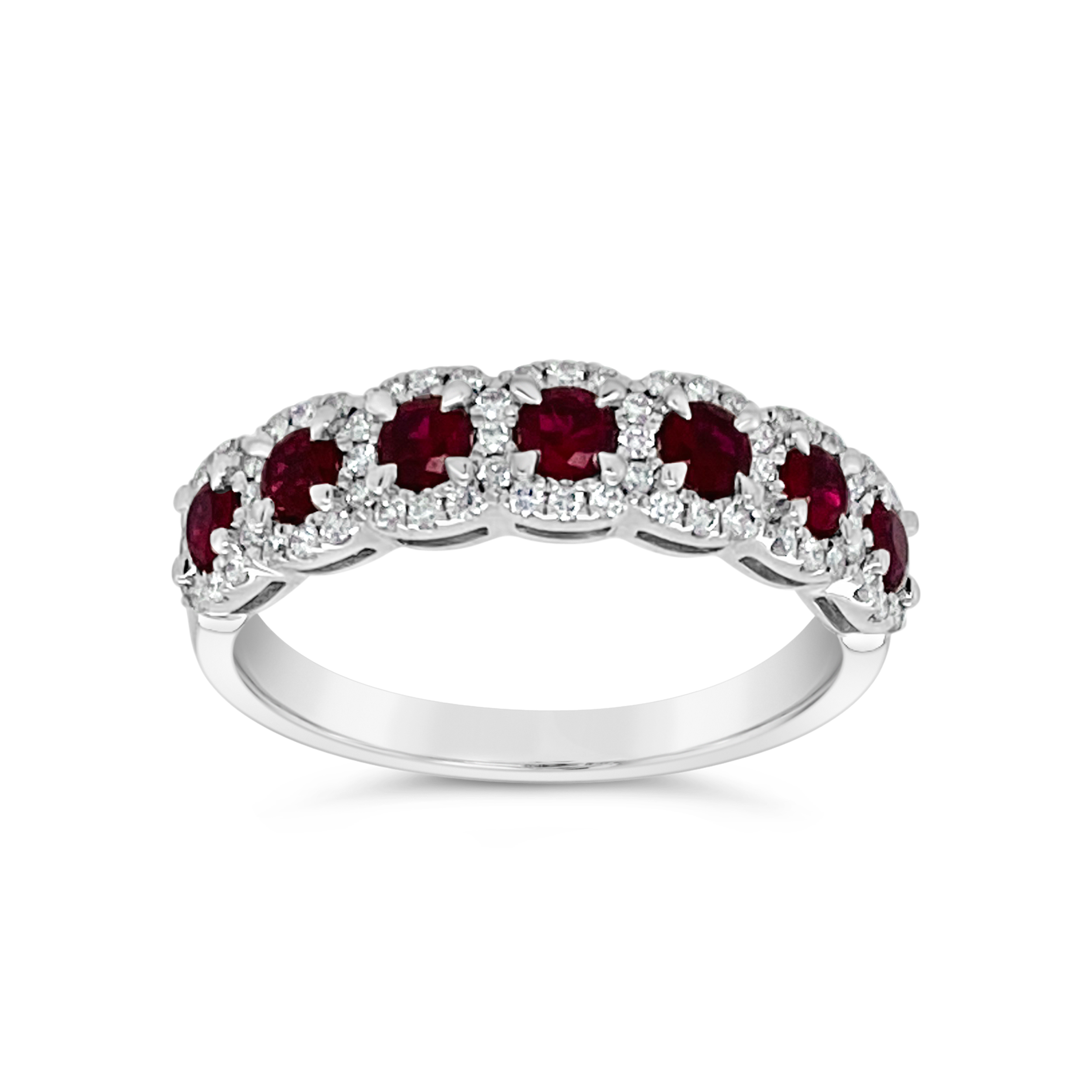 Irisa By Martin Binder Ruby & Diamond Halo Ring