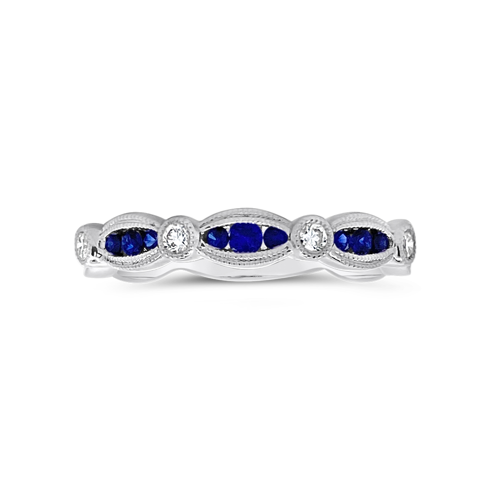 Irisa By Martin Binder Blue Sapphire & Diamond Stacking Ring