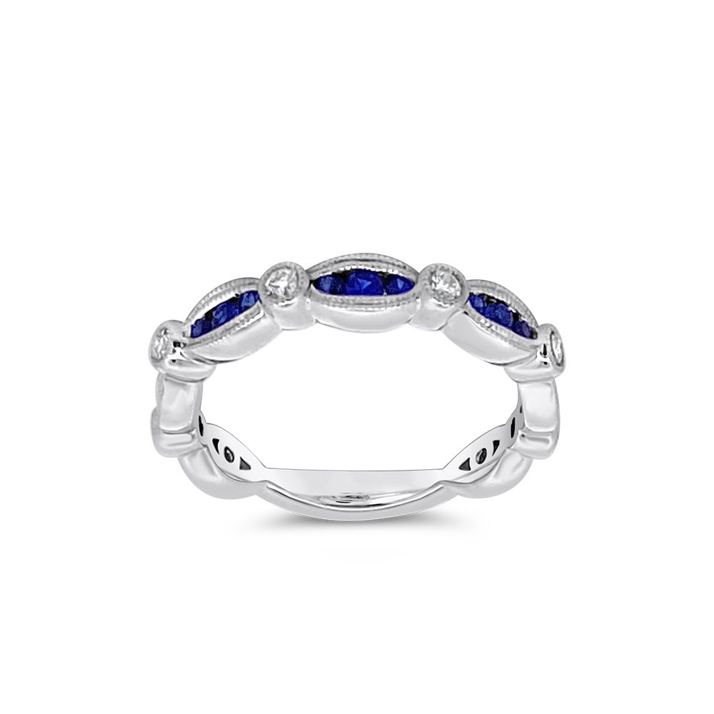 Irisa By Martin Binder Blue Sapphire & Diamond Stacking Ring